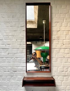 Rosewood console and mirror by Arch. Kai Kristiansen, Denmark 1950s, Rare