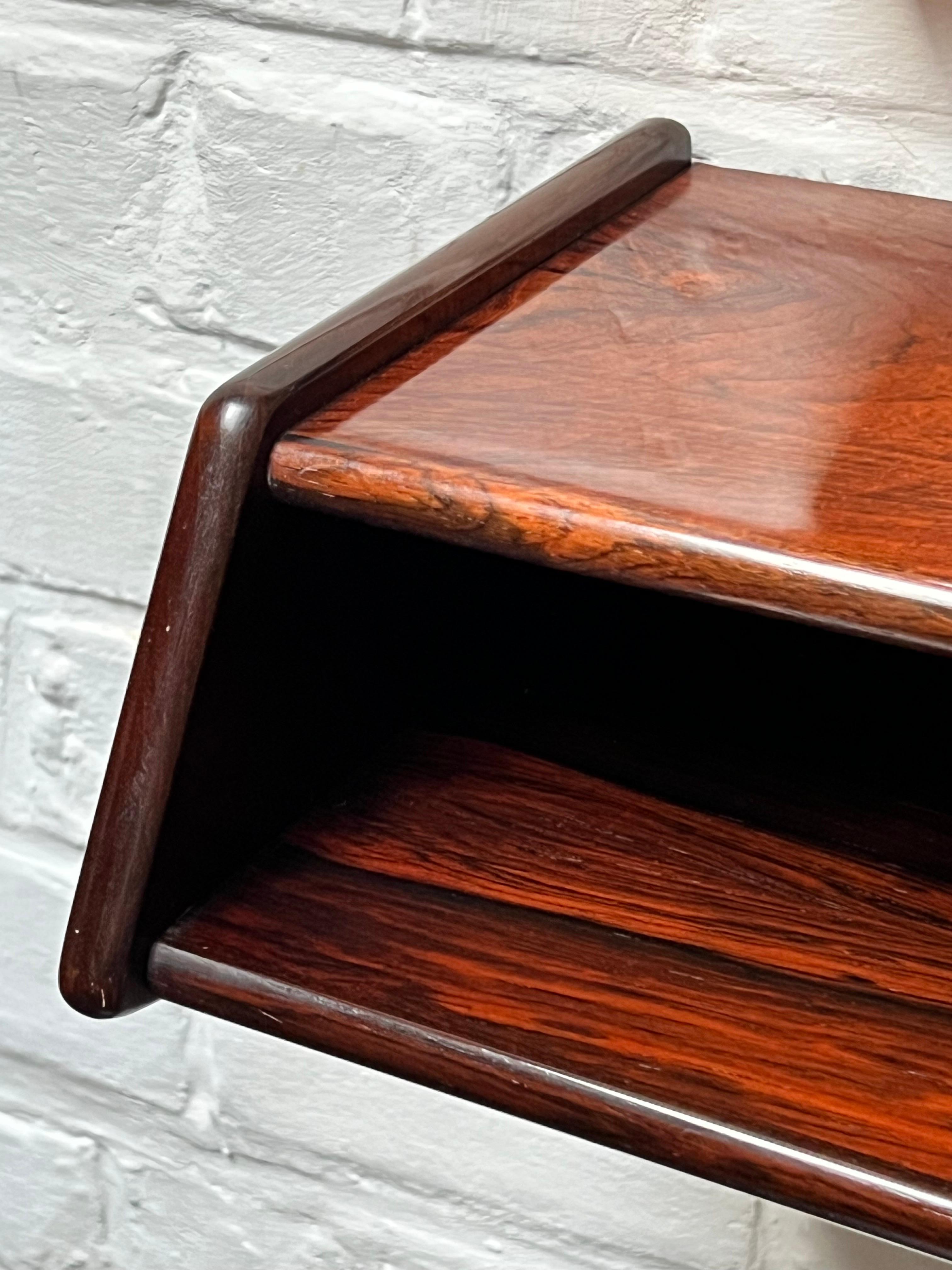 Hand-Crafted Rosewood console and mirror by Arch. Kai Kristiansen, Denmark 1950s, Rare