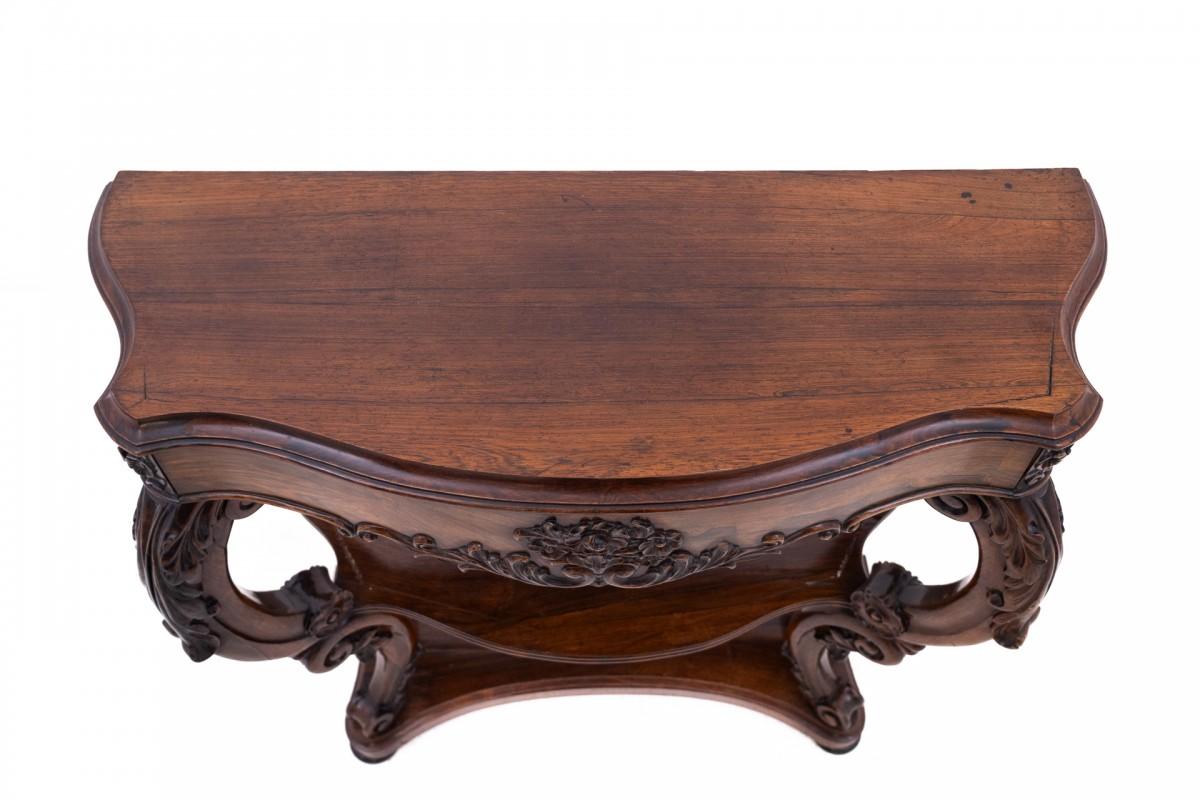 Rosewood console, France, circa 1890. In Good Condition For Sale In Chorzów, PL