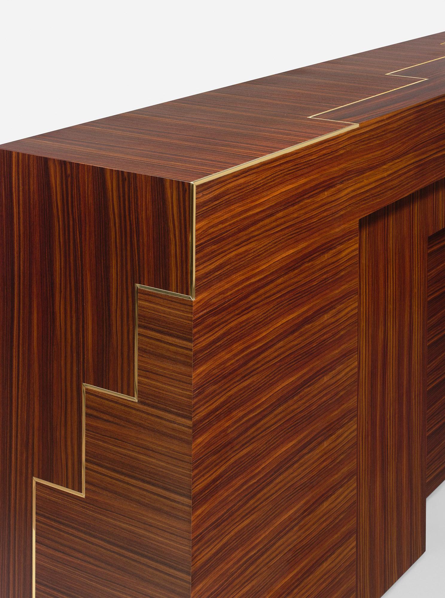 French Contemporary Rosewood Console by Hervé Langlais For Sale