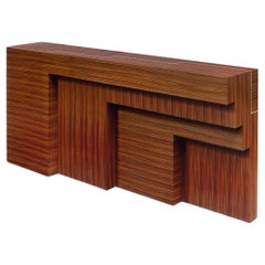 Console contemporaine en palissandre par Hervé Langlais
