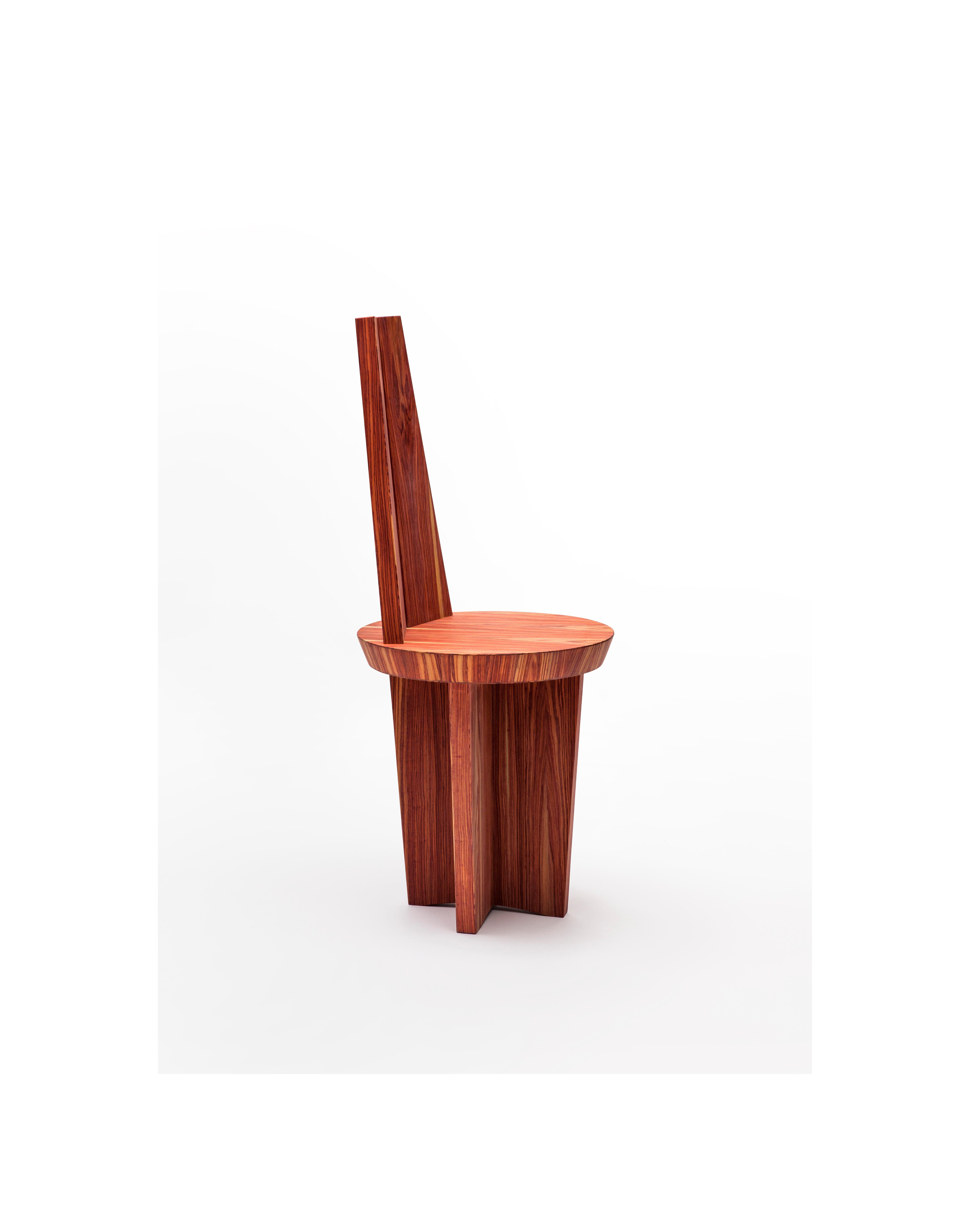 Contemporary Rosewood & Copper Povera Chair by Antonio Aricò for Delvis Unlimited For Sale