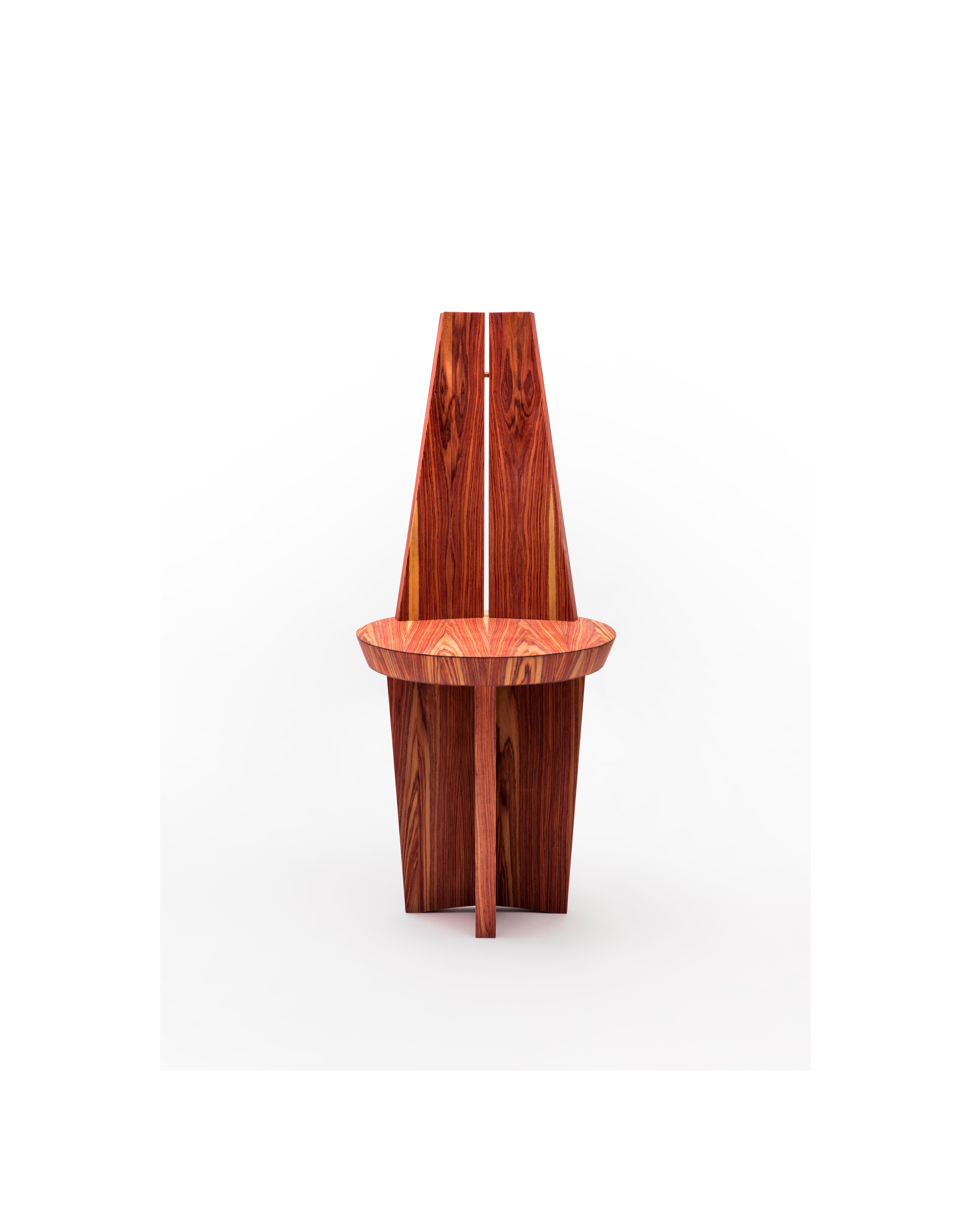 Rosewood & Copper Povera Chair by Antonio Aricò for Delvis Unlimited For Sale 1