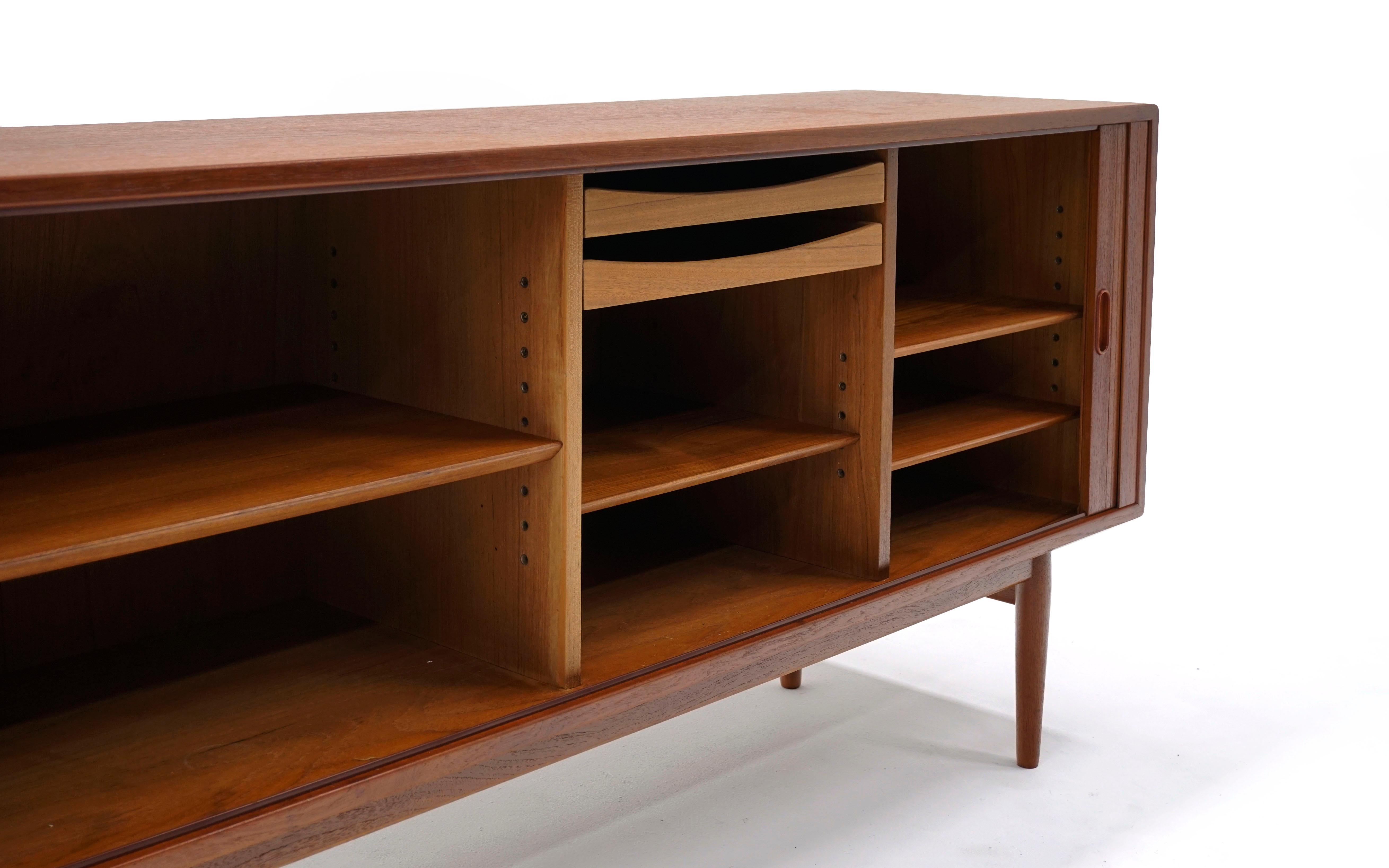 Rosewood Credenza by Arne Vodder, Disappearing Tambour Doors, ExpertlyRestored In Good Condition In Kansas City, MO