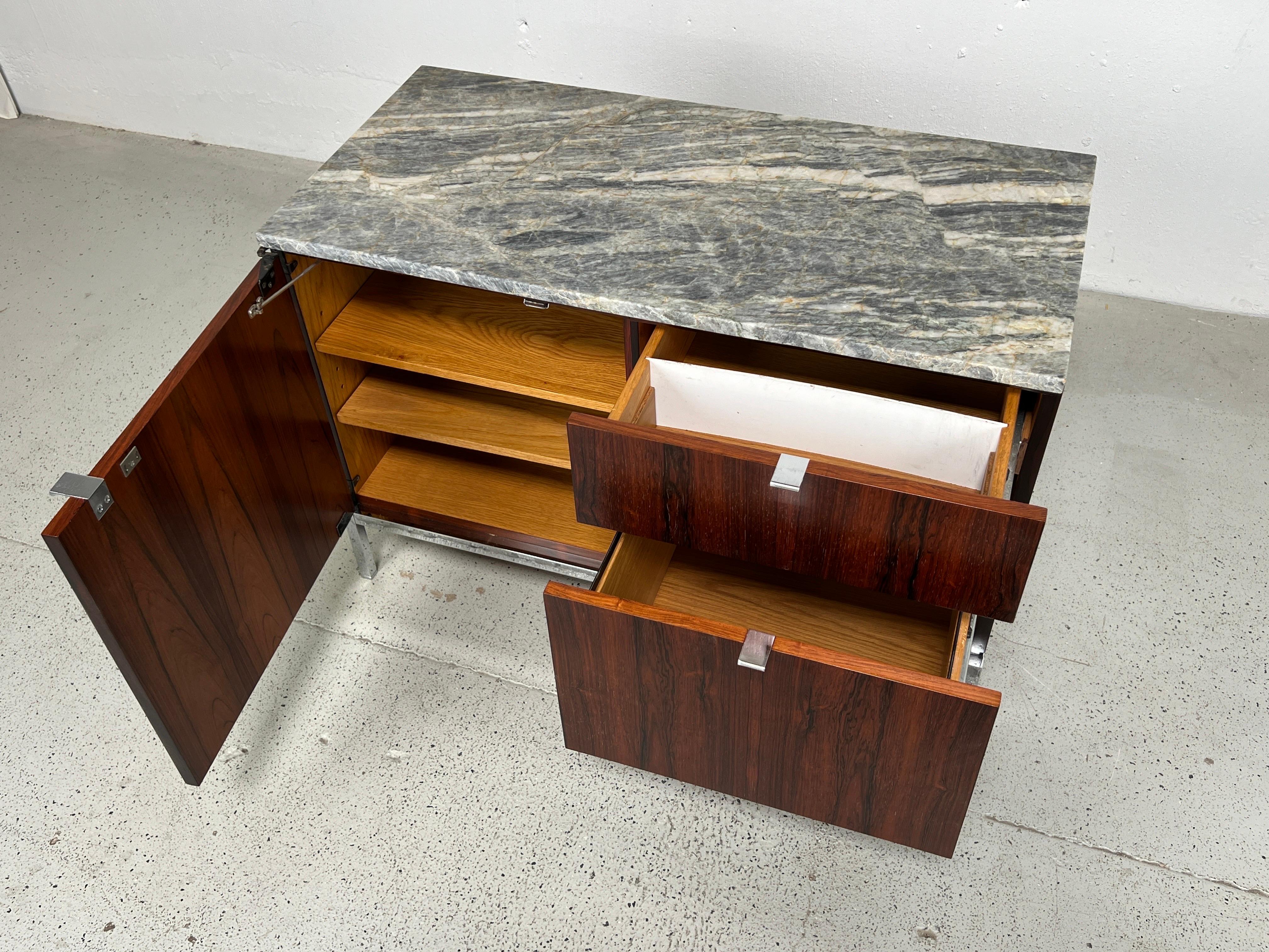 Marble Rosewood Credenza by Florence Knoll  For Sale