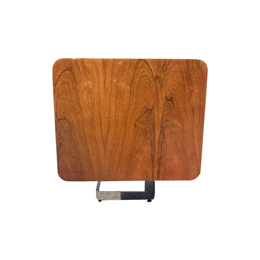Credenza in palissandro di Ste. Marie e Laurent in cromo e top in pelle in vendita 2