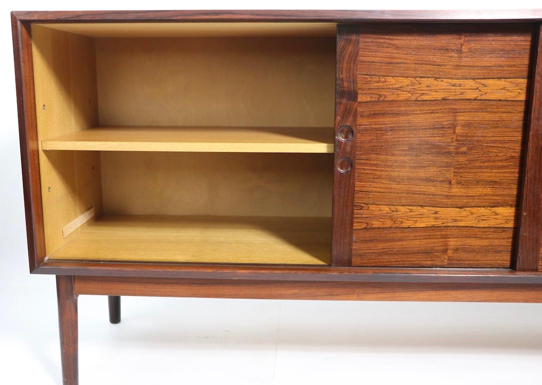 Rosewood Credenza in the Danish Modern Style Made in Norway Westnofa Attributed In Good Condition In New York, NY