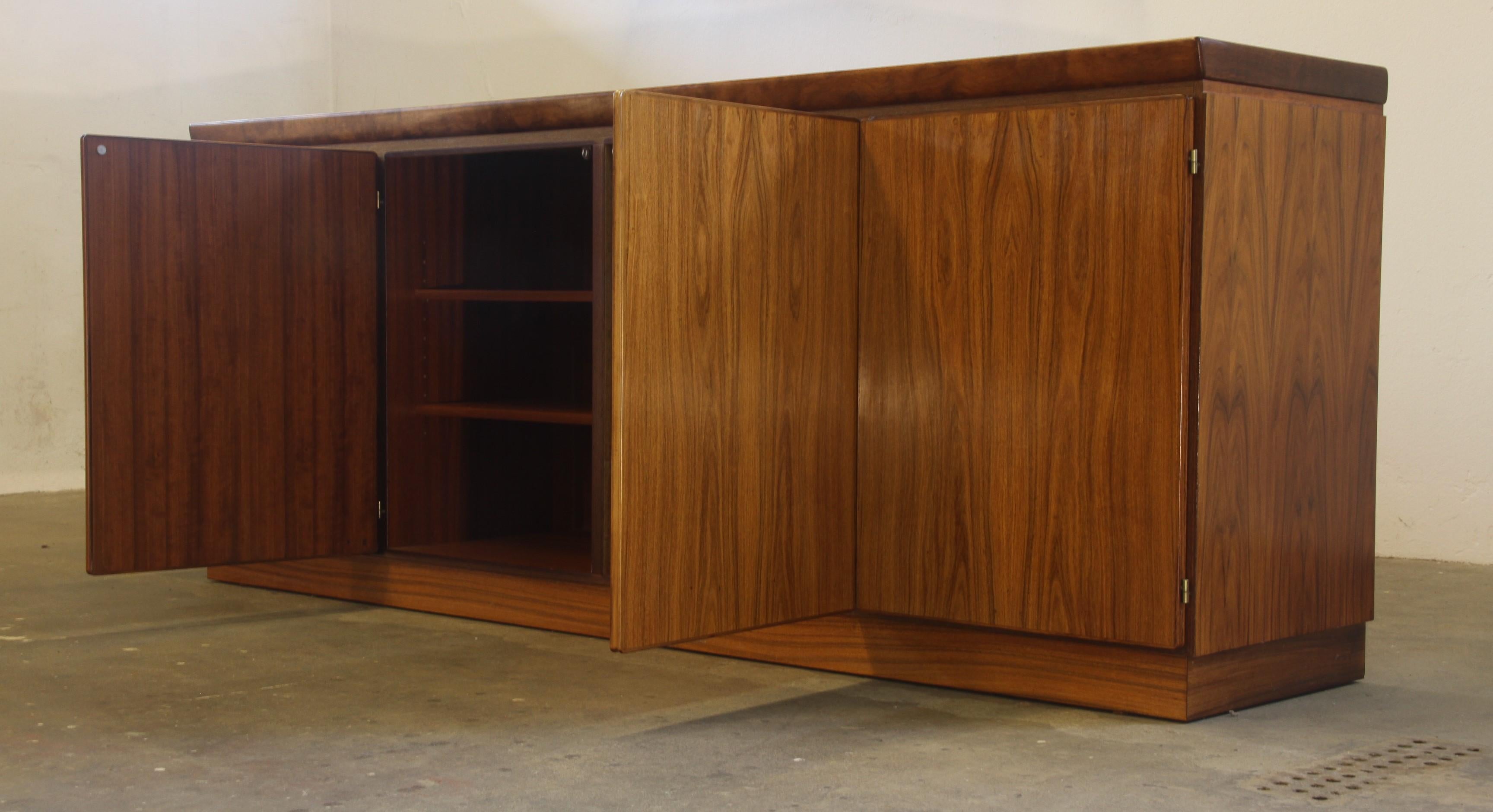 Rosewood credenza sideboard, Danish 1970s from Skovby, mid-century cabinet For Sale 5