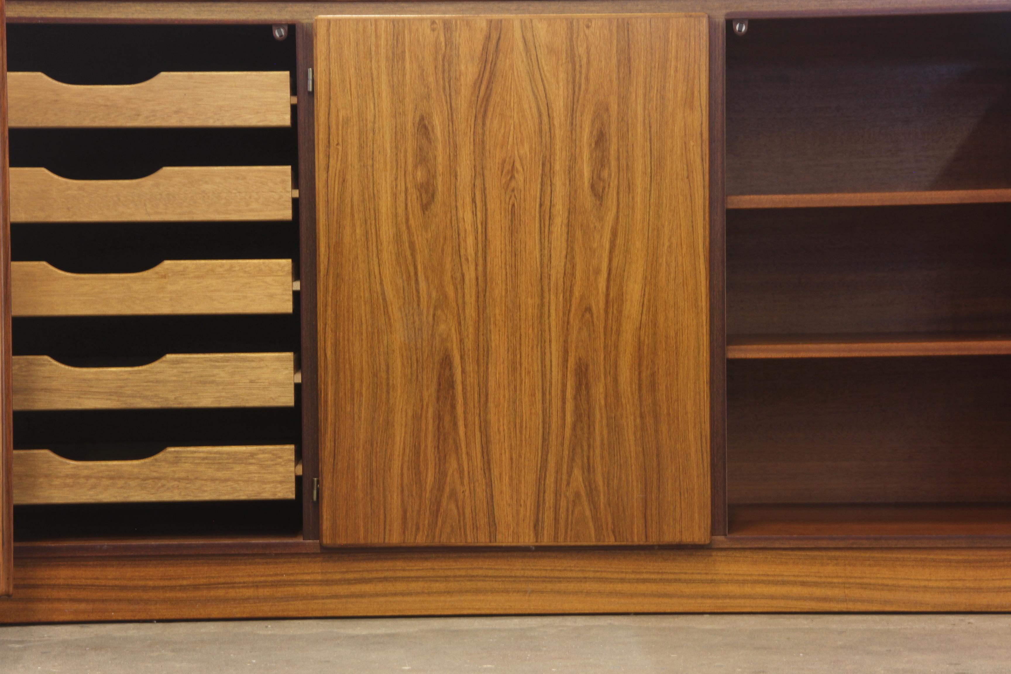 Rosewood credenza sideboard, Danish 1970s from Skovby, mid-century cabinet For Sale 8