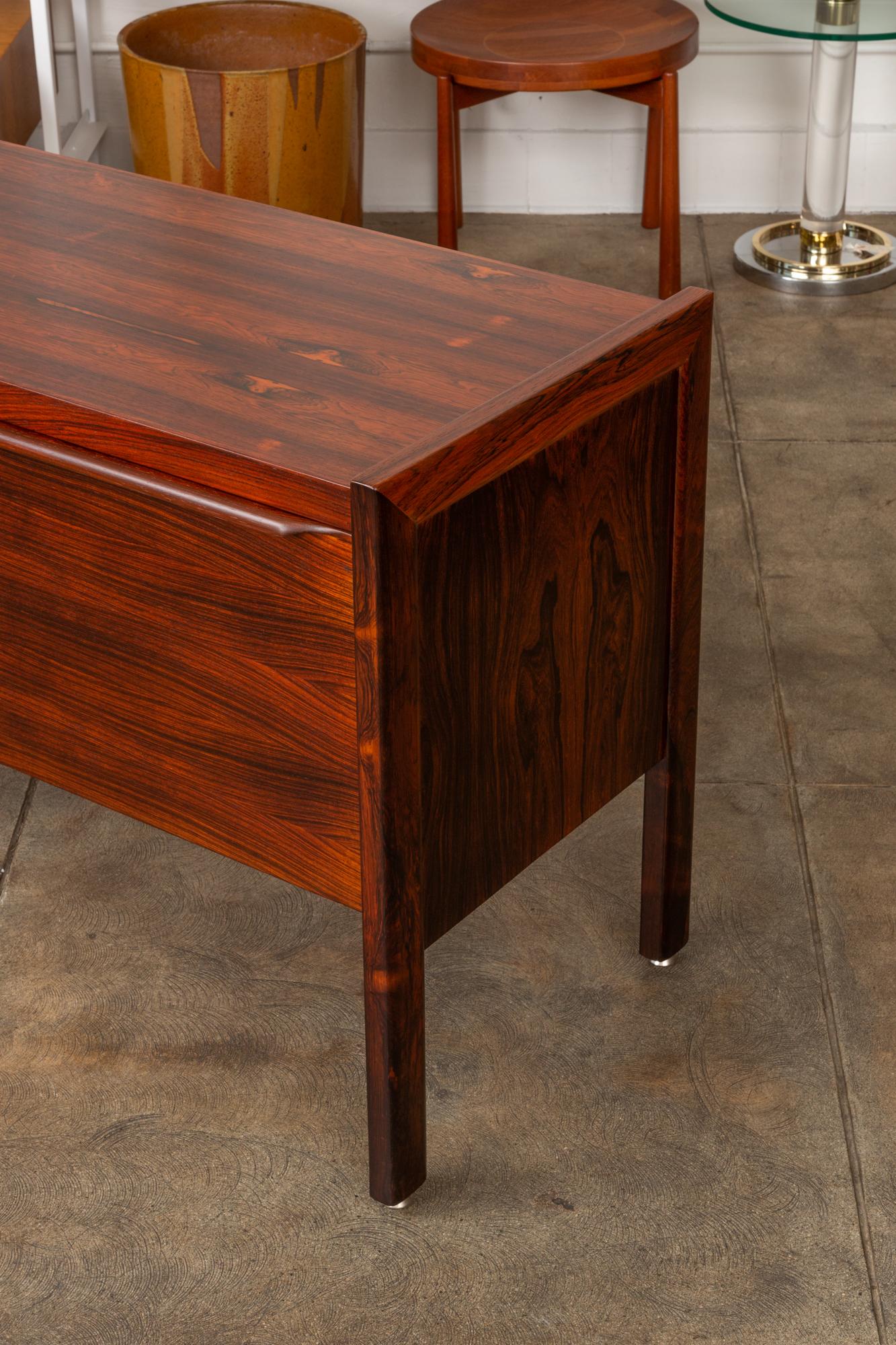 Mid-20th Century Rosewood Credenza with File Drawers