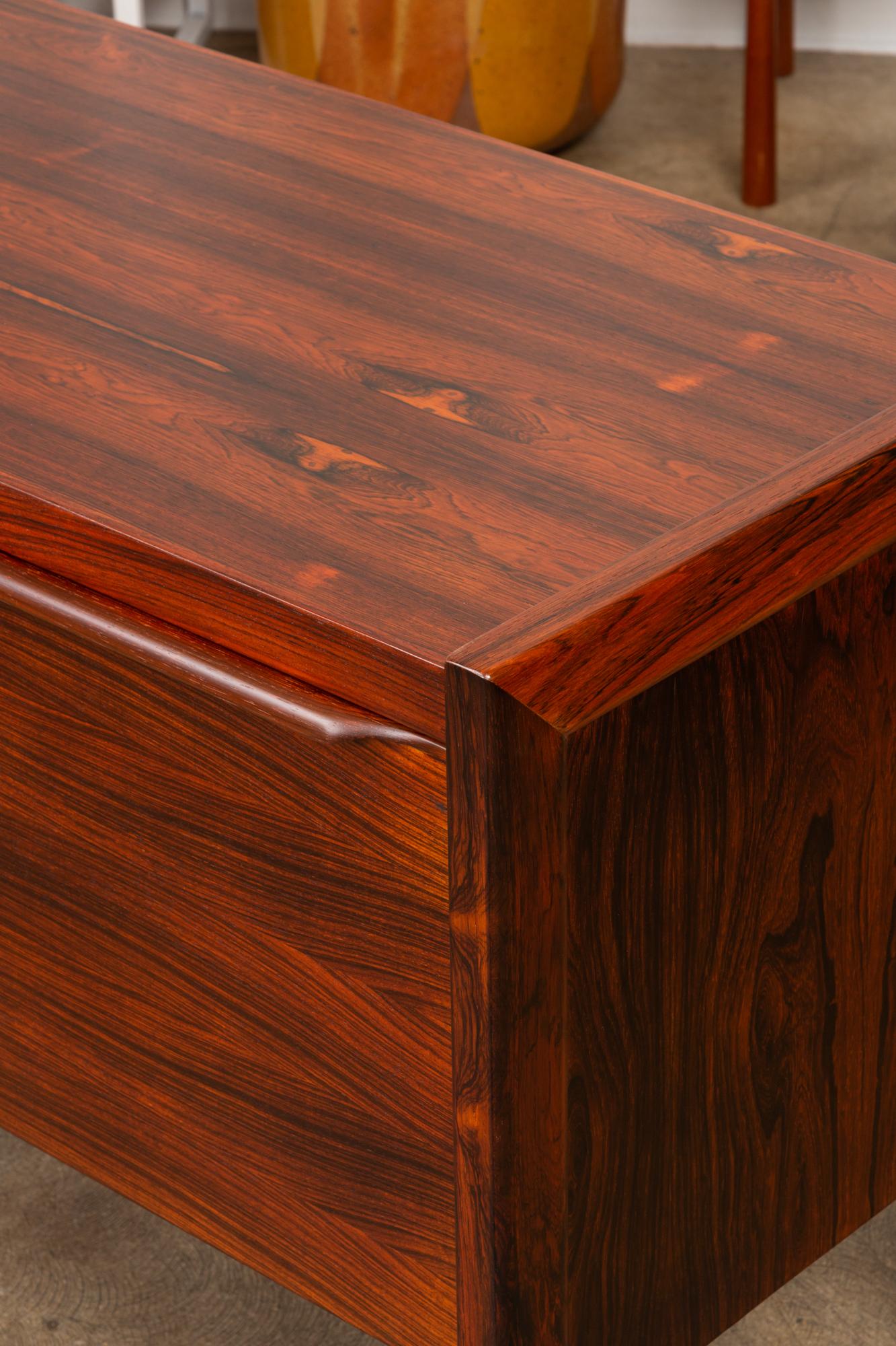 Rosewood Credenza with File Drawers 1