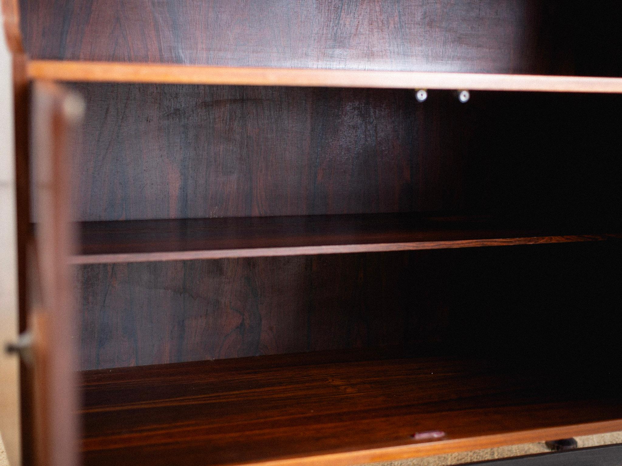 Rosewood Credenza With Iron Base & Brass Hardware 7