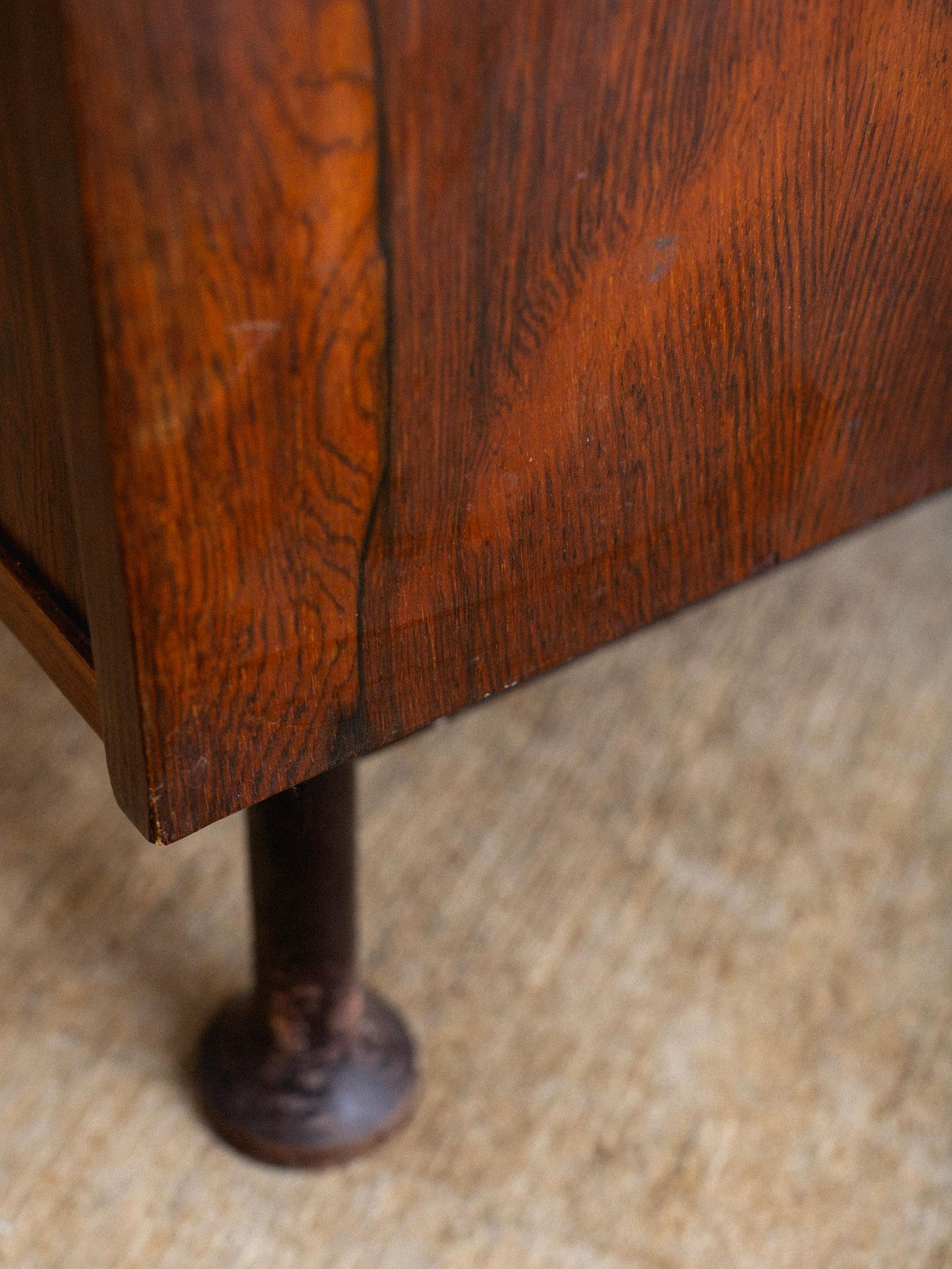 Rosewood Credenza With Iron Base & Brass Hardware 9