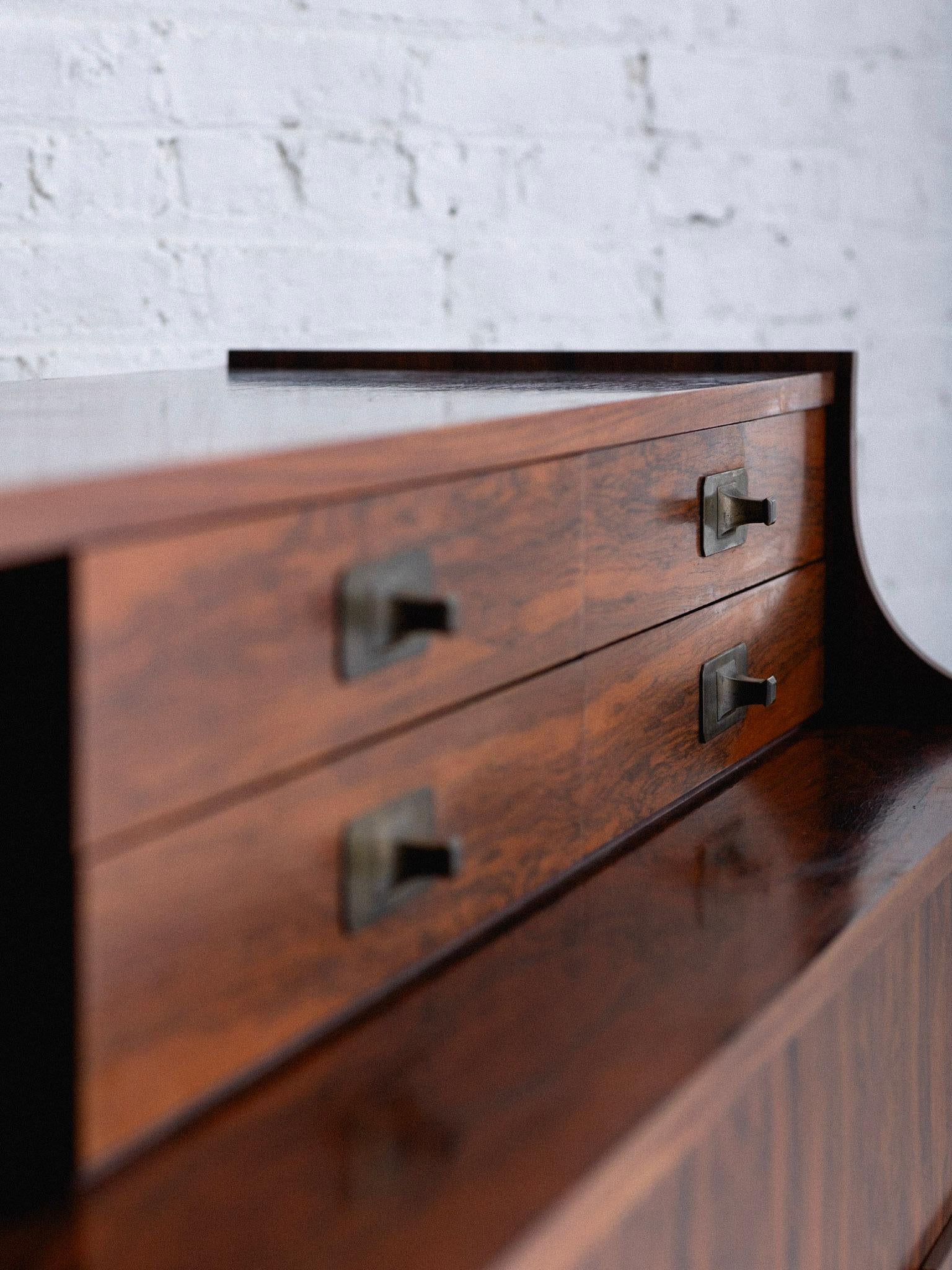 Rosewood Credenza With Iron Base & Brass Hardware 1