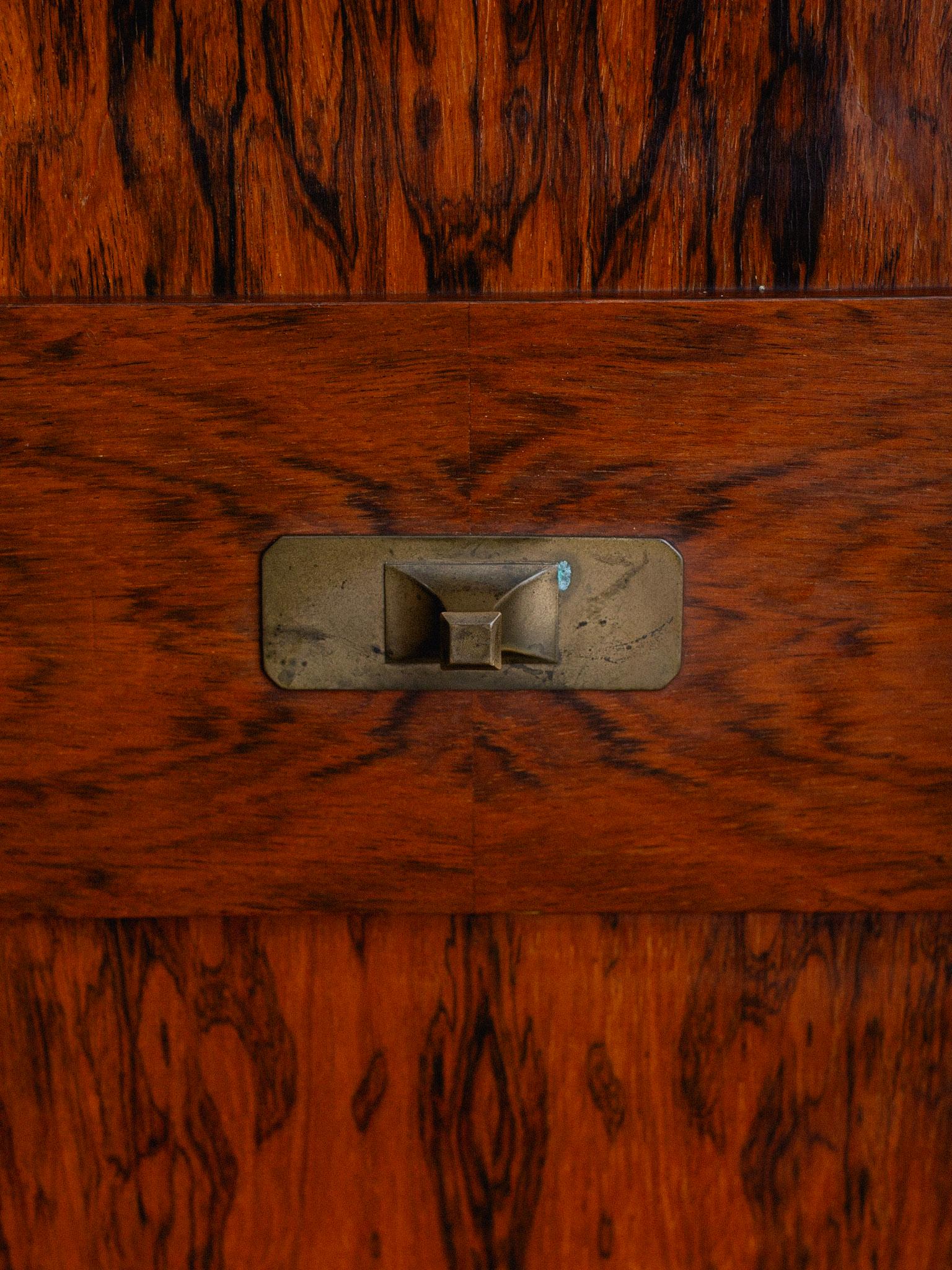 Rosewood Credenza With Iron Base & Brass Hardware 3