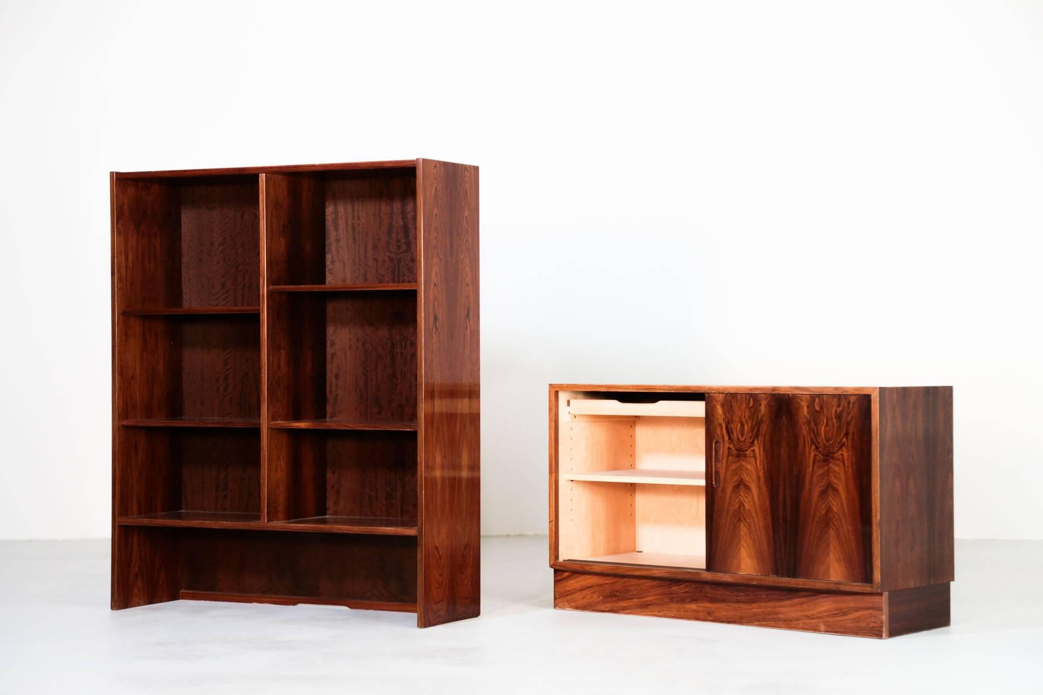 Rosewood Danish Bookcases by Poul Hundevad, 1970s Scandinavian 5