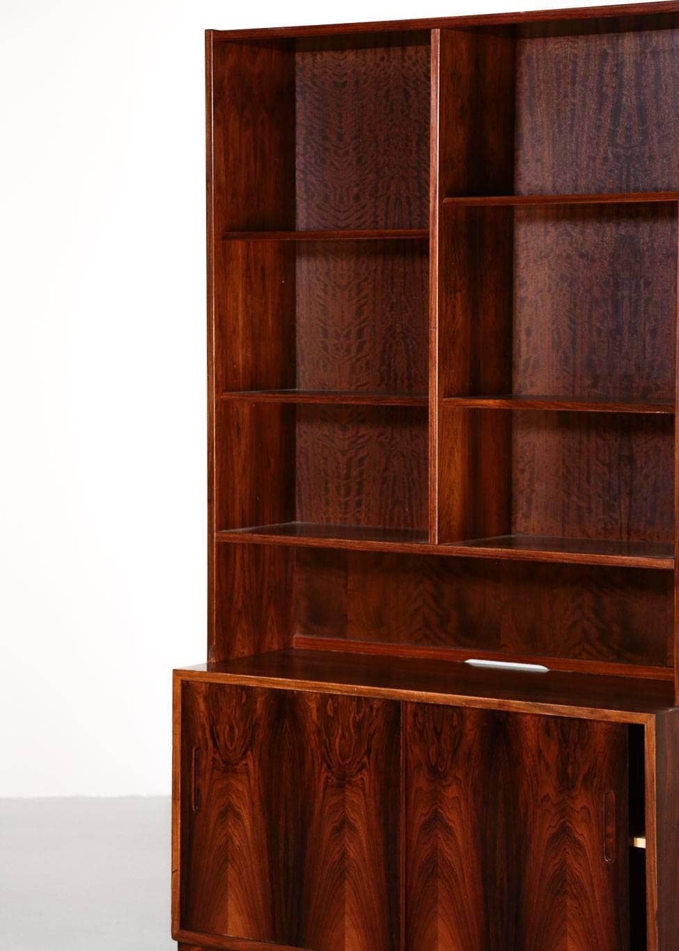 20th Century Rosewood Danish Bookcases by Poul Hundevad, 1970s Scandinavian