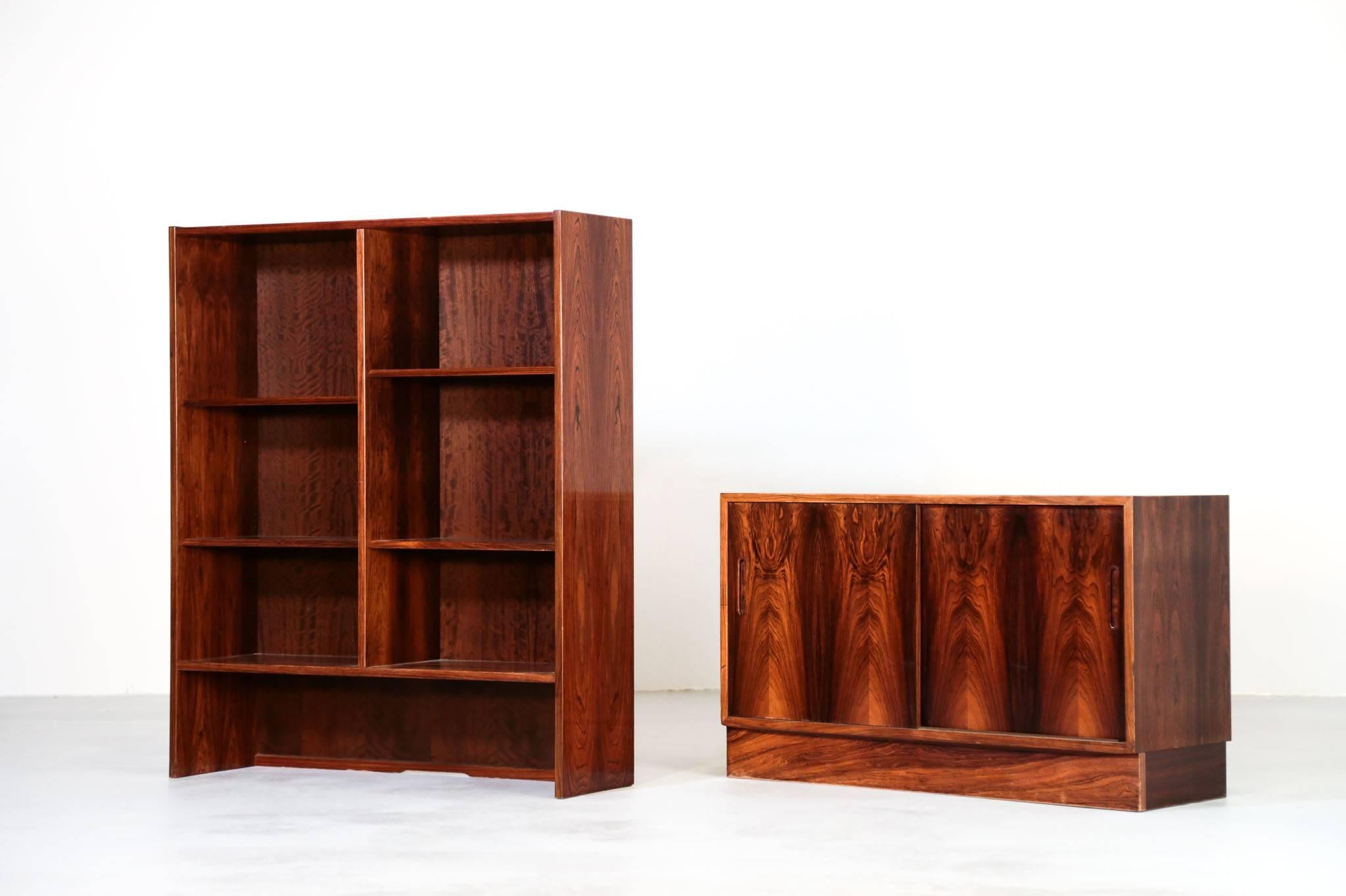 Rosewood Danish Bookcases by Poul Hundevad, 1970s Scandinavian 3