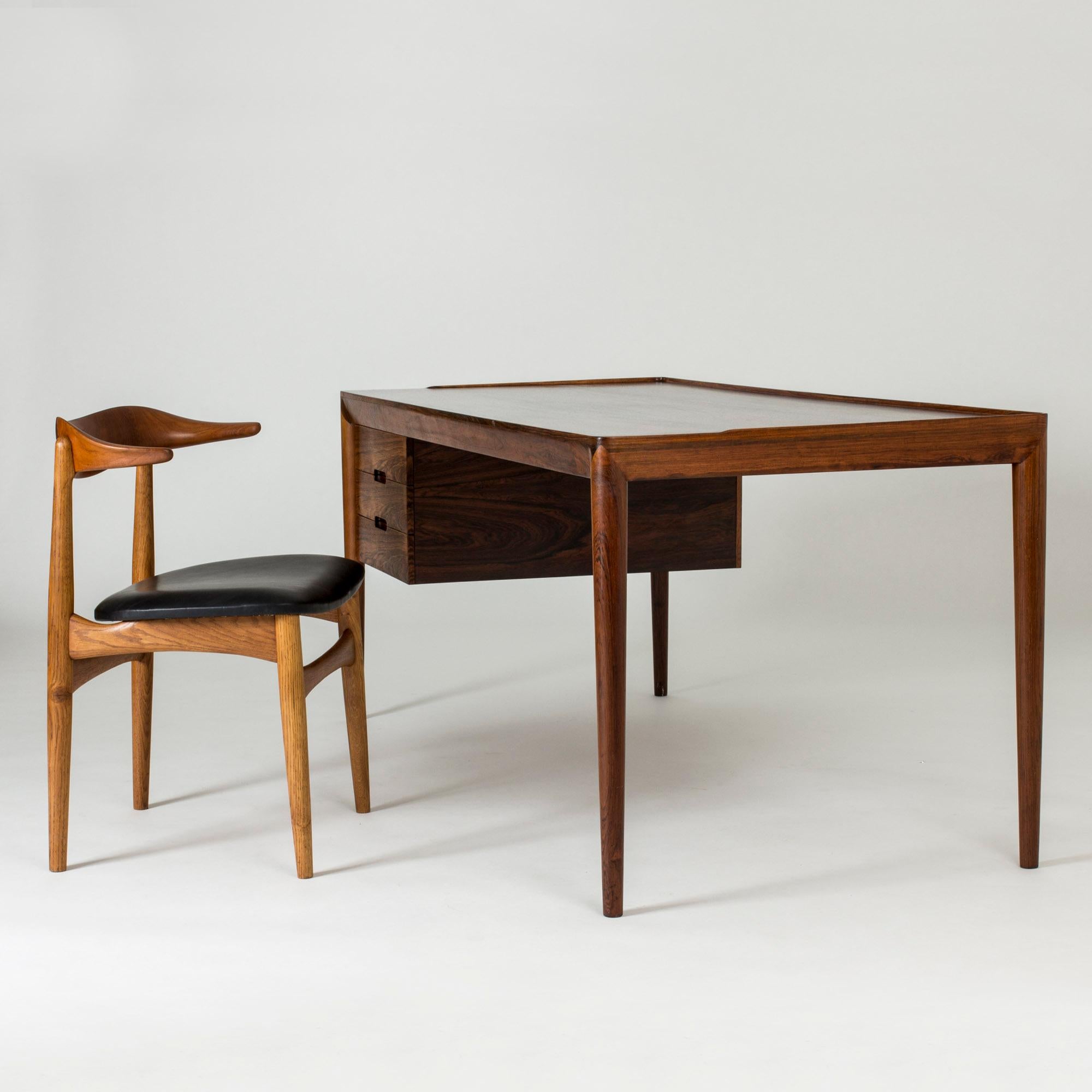 Scandinavian Modern Rosewood Danish Desk by Erik Riisager Hansen for Haslev Møbelfabrik, 1950s