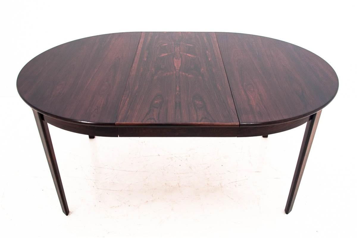 Rosewood Danish Dining Table Restored In Good Condition In Chorzów, PL