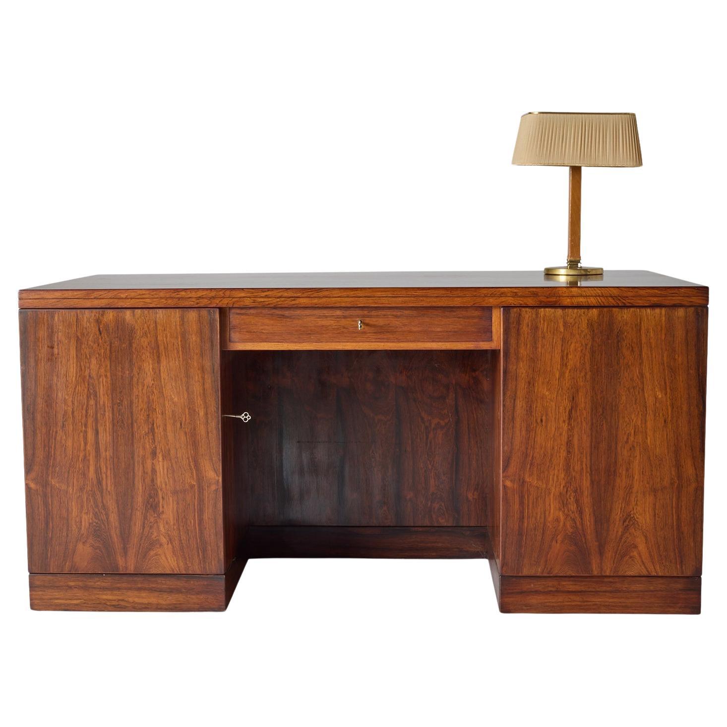 Rosewood Danish Executive Desk with Tambour Door