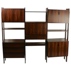 Rosewood Danish Freestanding Wall Unit