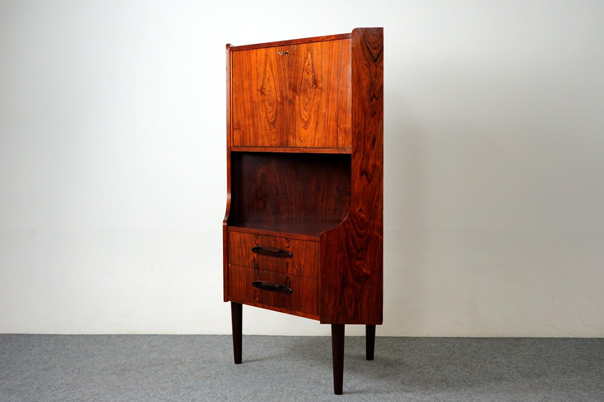 Rosewood Danish Mid Century Corner Cabinet 2