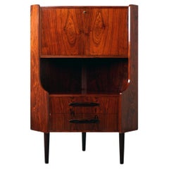 Vintage Rosewood Danish Mid Century Corner Cabinet