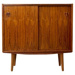 Rosewood Danish Mid-Century Modern Sliding Door Cabinet