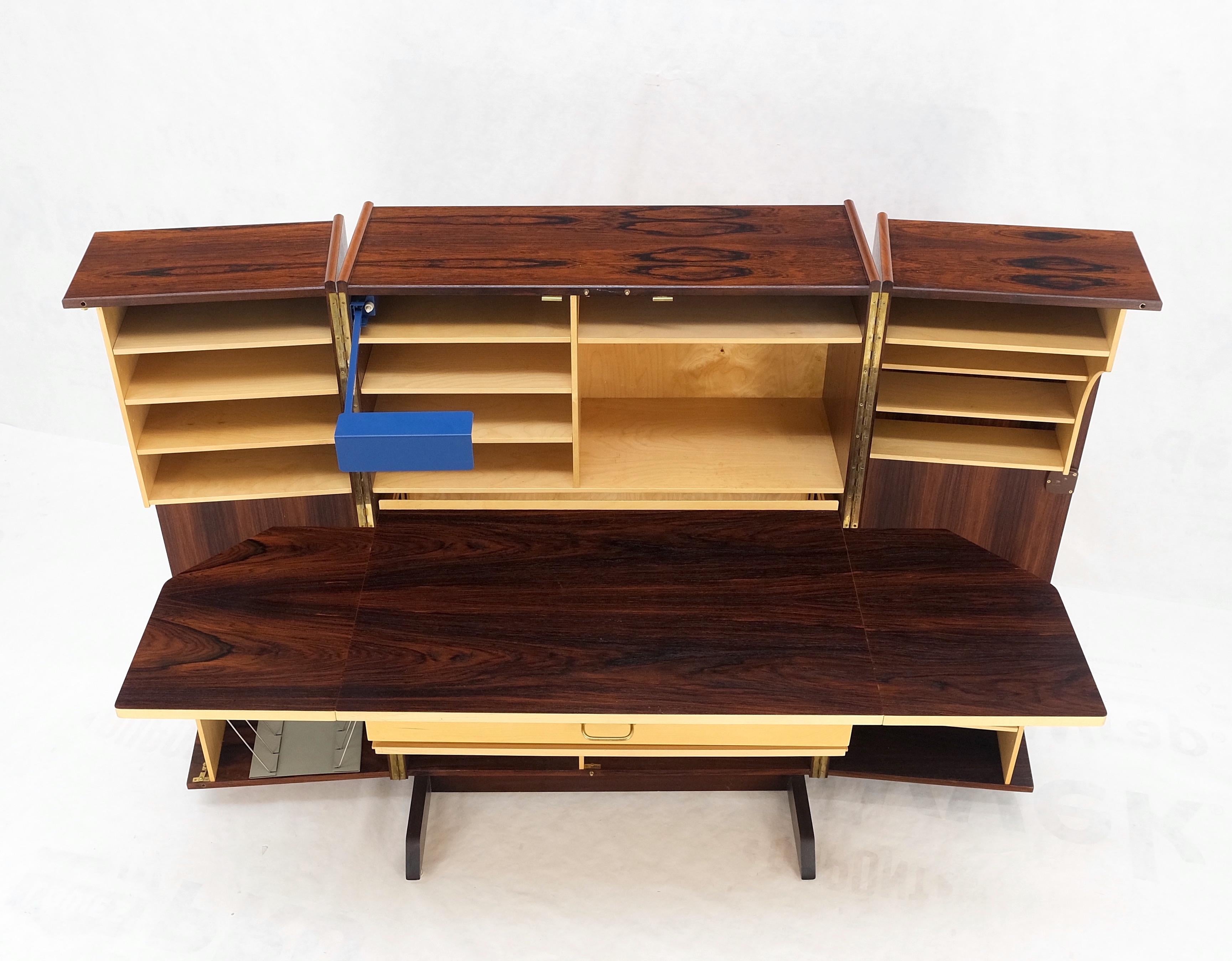 Rosewood Danish Mid-Century Modern Wooton Box Desk Organizer File Cabinet  MINT! 1