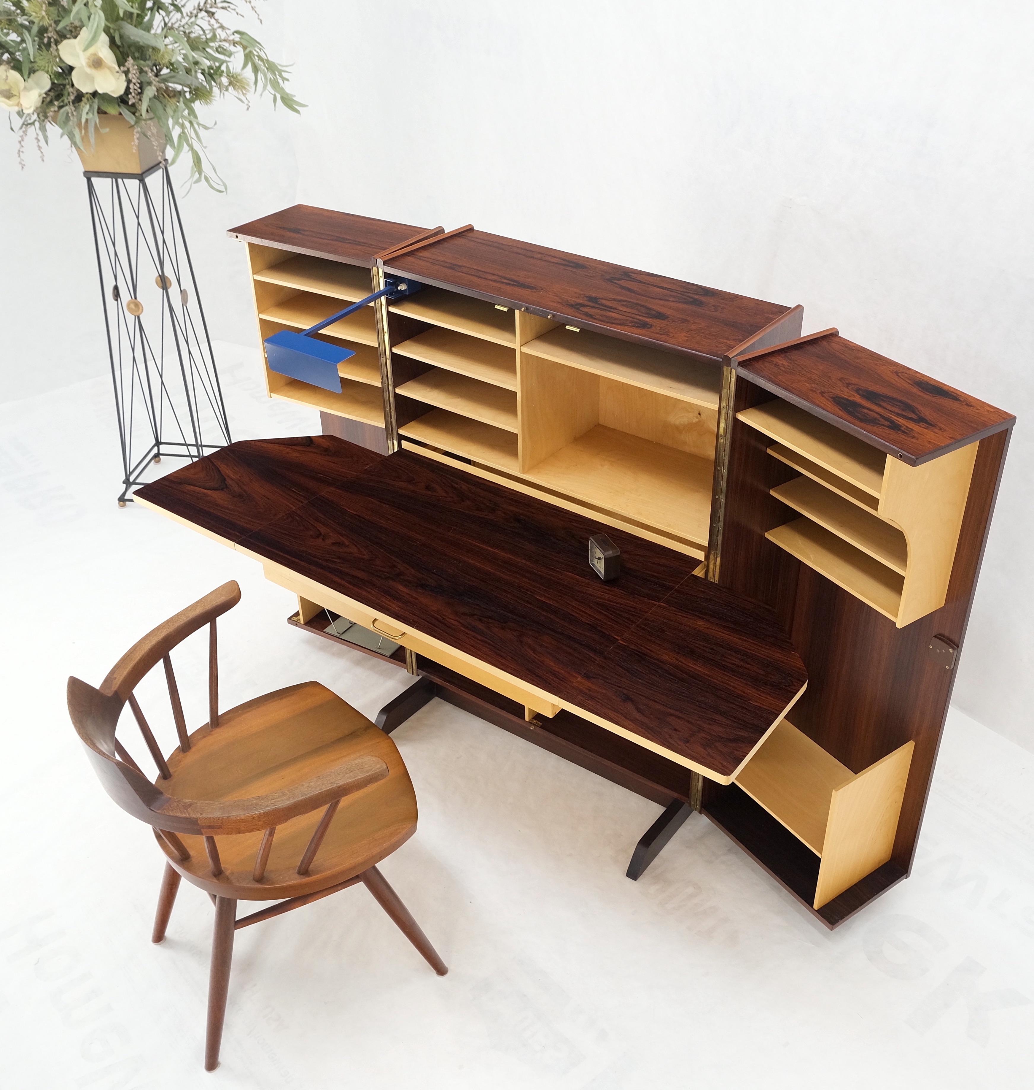 Rosewood Danish Mid-Century Modern Wooton Box Desk Organizer File Cabinet  MINT! 3