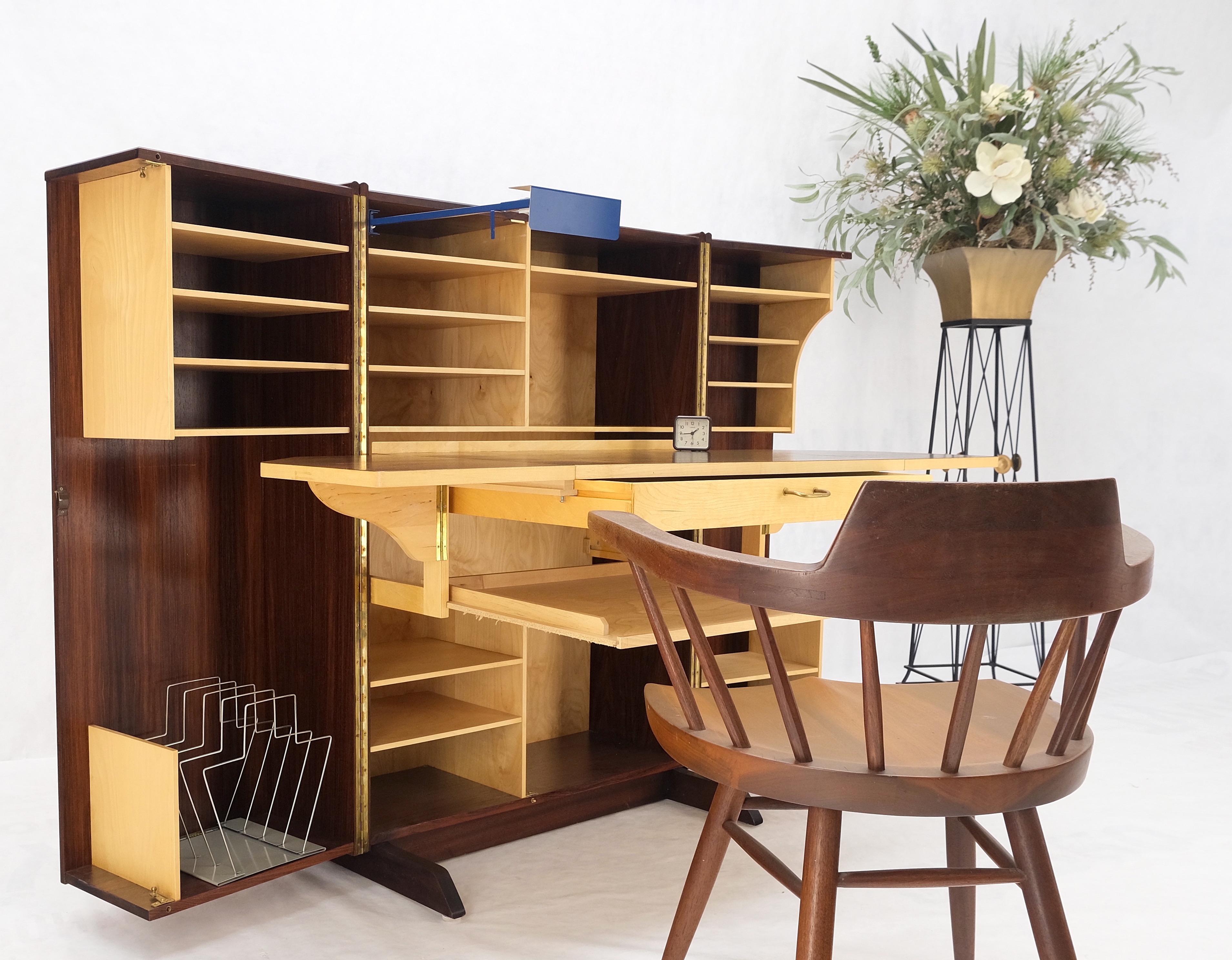 Rosewood Danish Mid-Century Modern Wooton Box Desk Organizer File Cabinet  MINT! 5