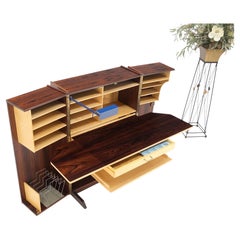 Rosewood Danish Mid-Century Modern Wooton Box Desk Organizer File Cabinet  MINT!