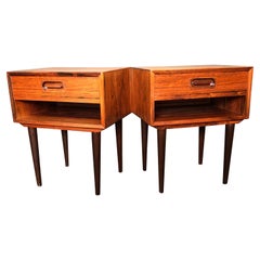 Rosewood Danish Midcentury Nightstands by Dyrlund, Pair