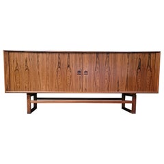 Rosewood Danish Modern Credenza Tambour Doors Rosewood Danish Modern Credenza Tambour Doors