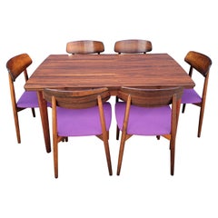 Rosewood Danish Modern Dining Set, 7 Piece