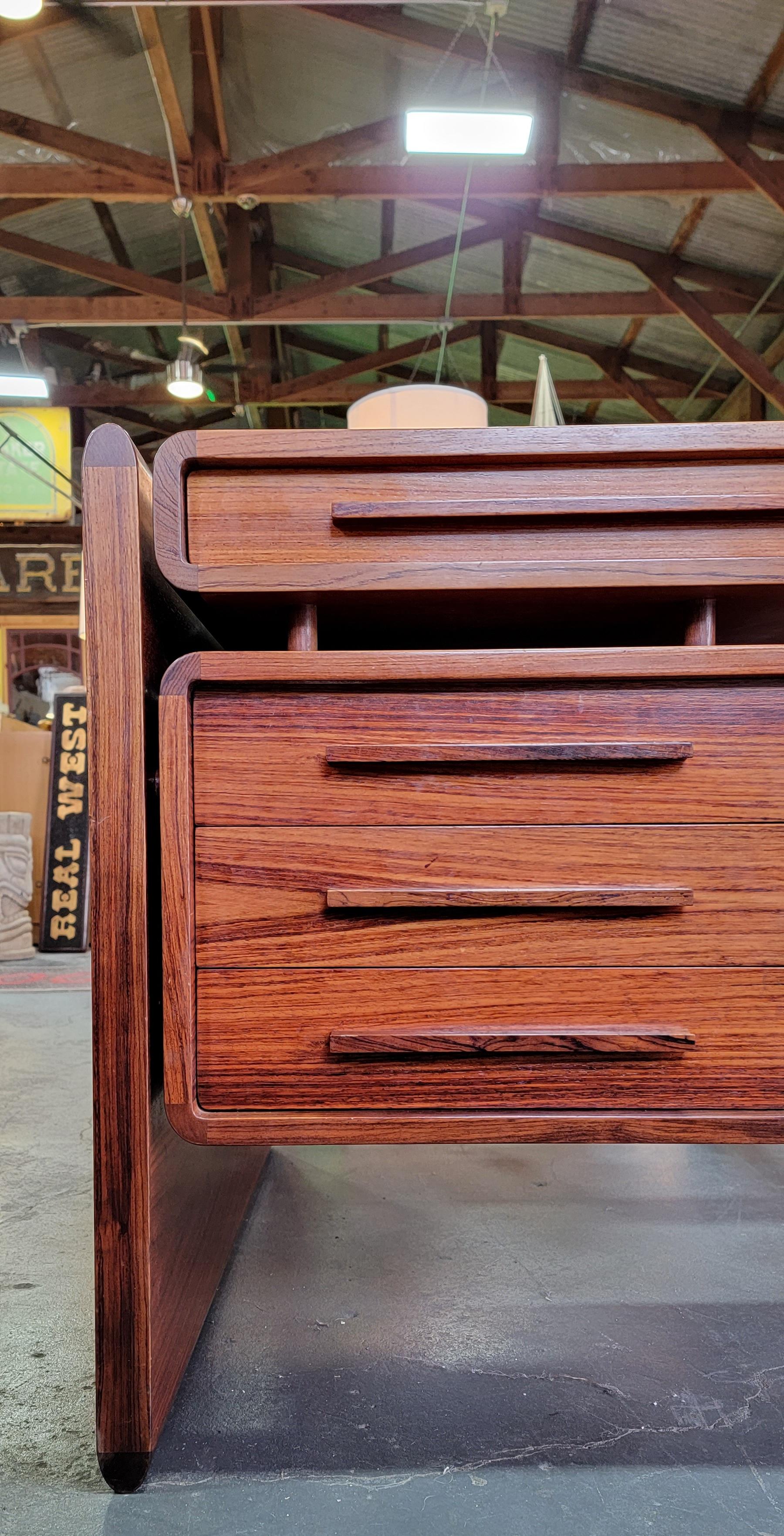 20th Century Rosewood Danish Modern Executive Desk by Drylund