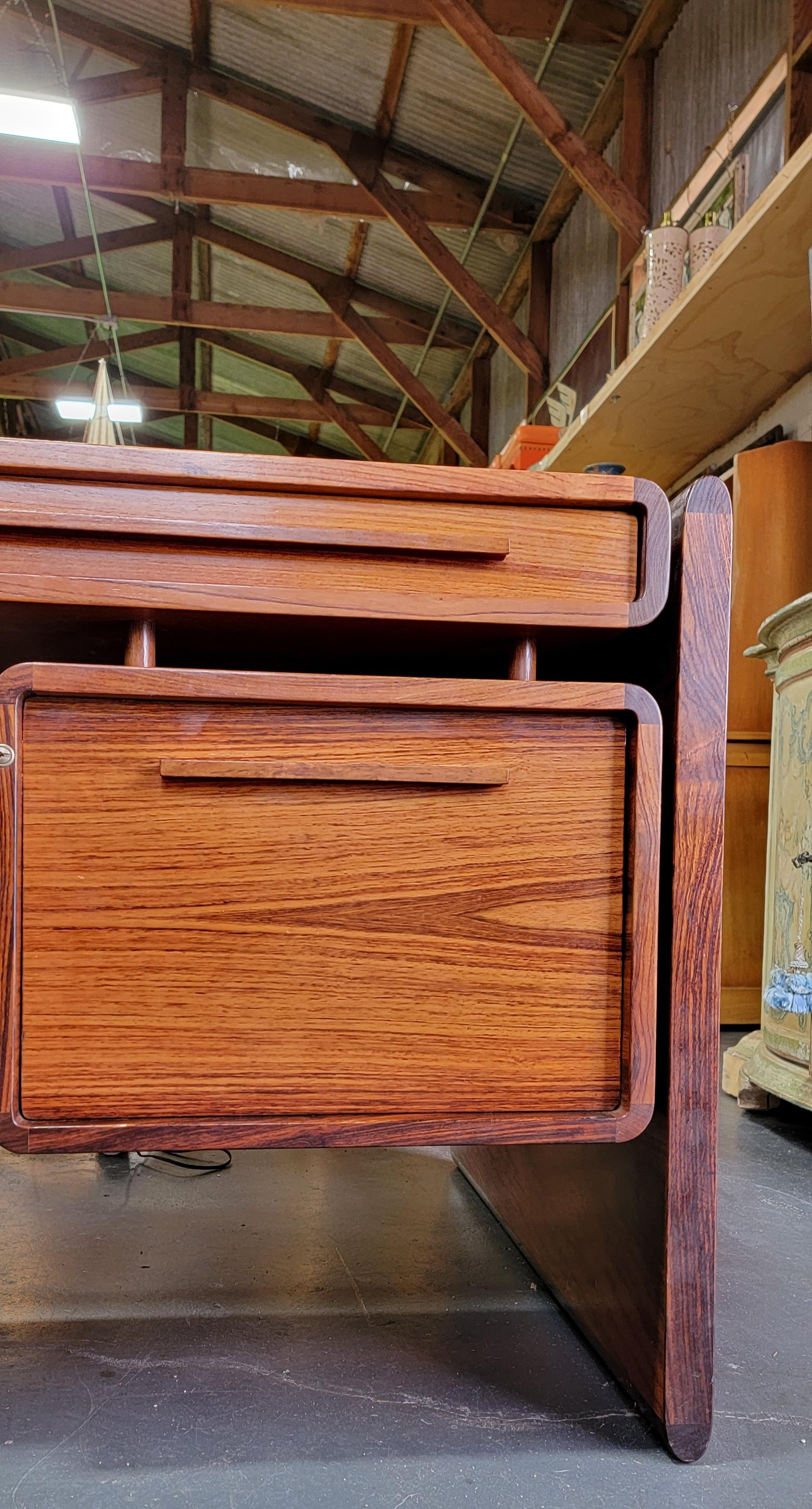 Rosewood Danish Modern Executive Desk by Drylund 1