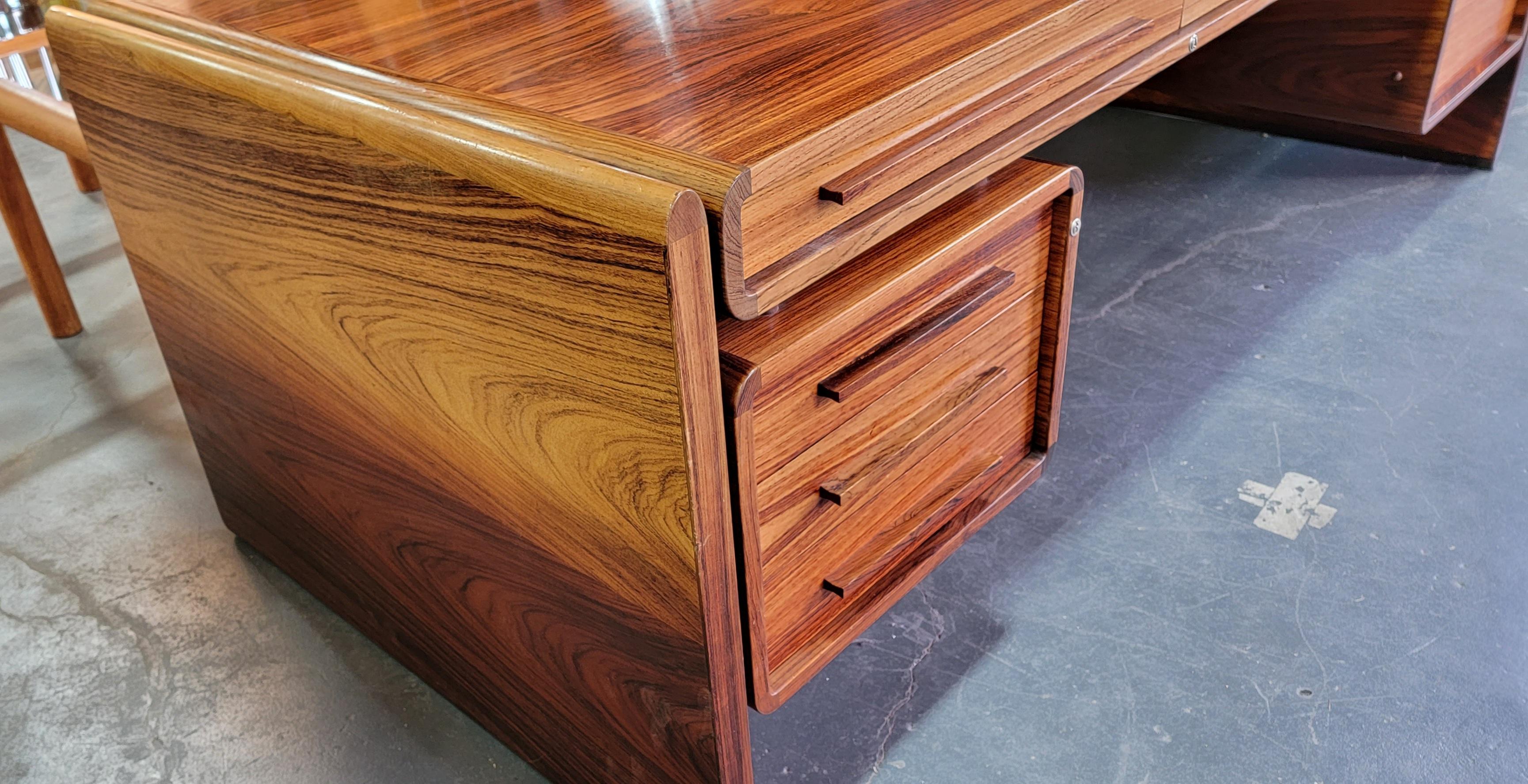 Rosewood Danish Modern Executive Desk by Drylund 4