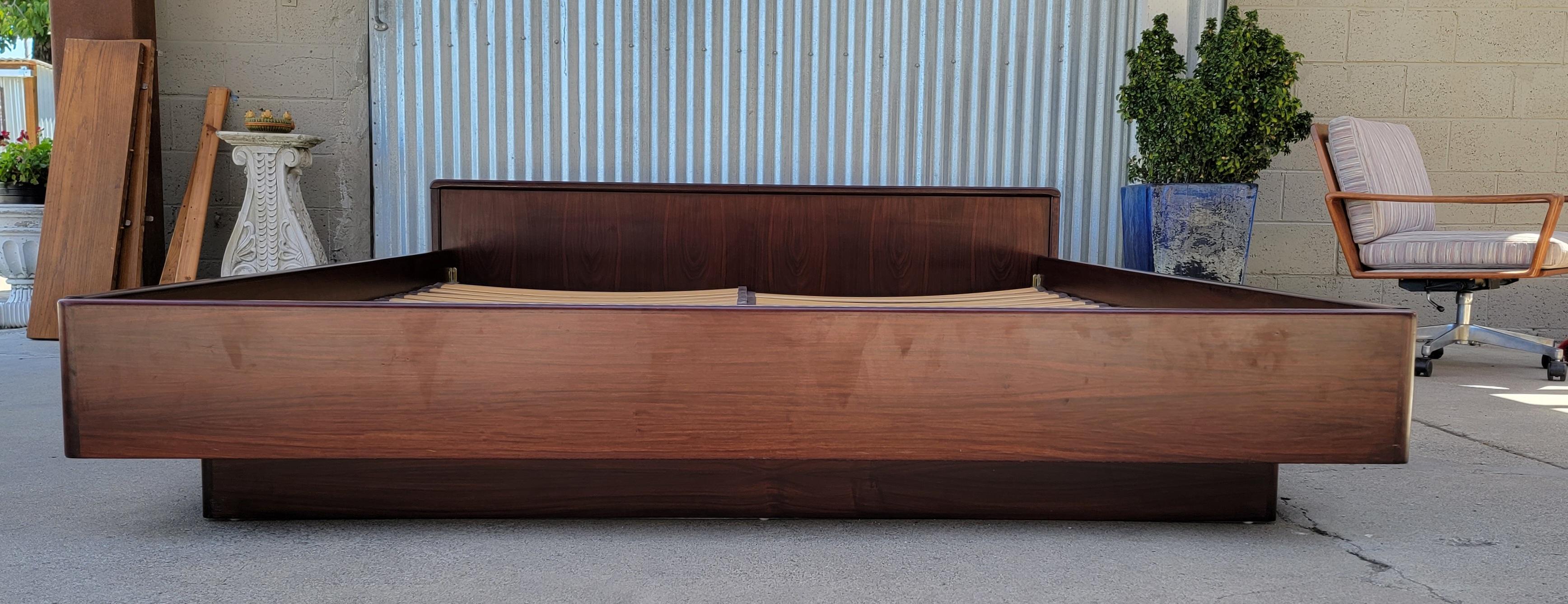 Veneer Rosewood Danish Modern King Platform Bed by Drylund