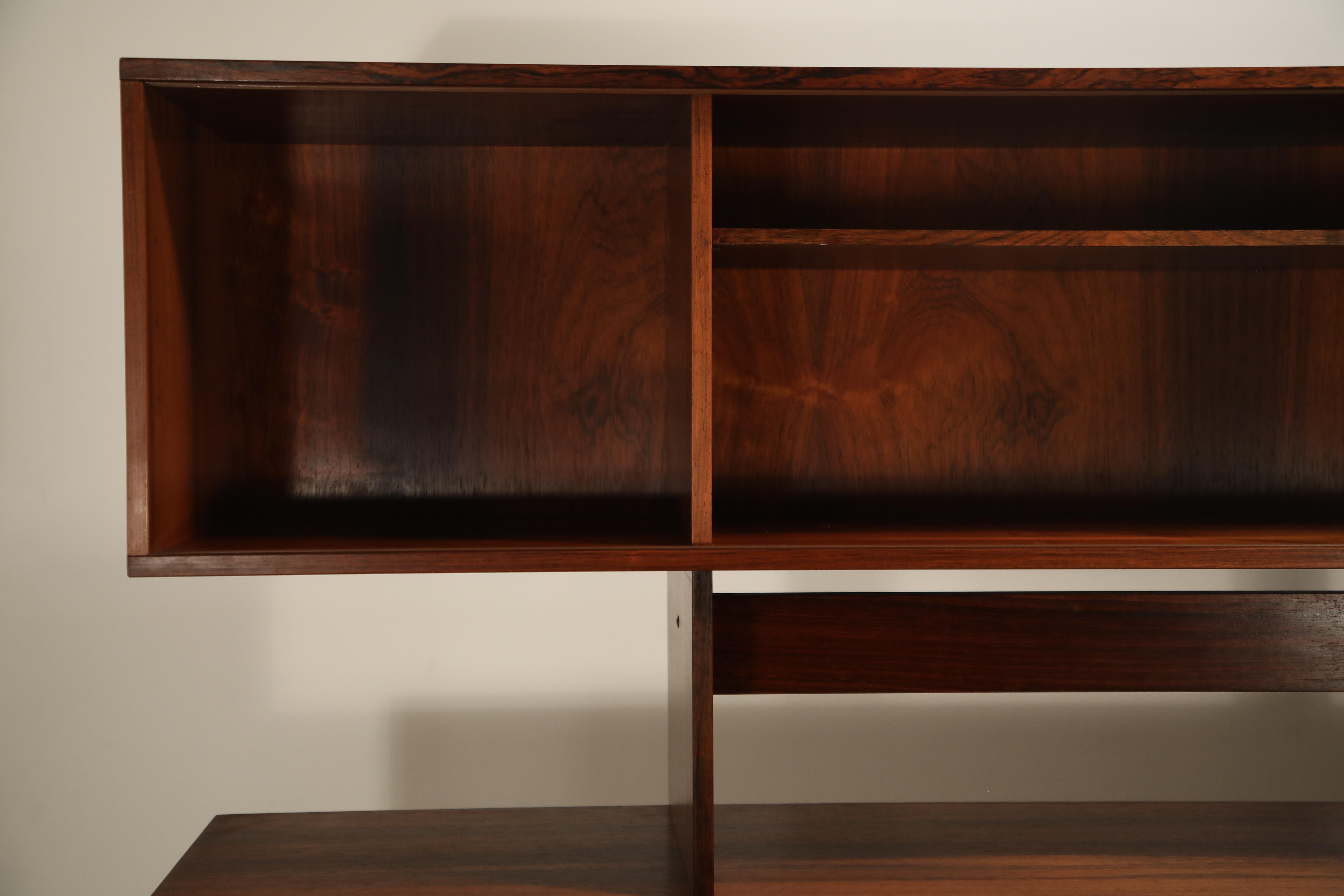 Rosewood Danish Modern Sideboard and Floating Hutch by Peter Lovig Nielsen 7