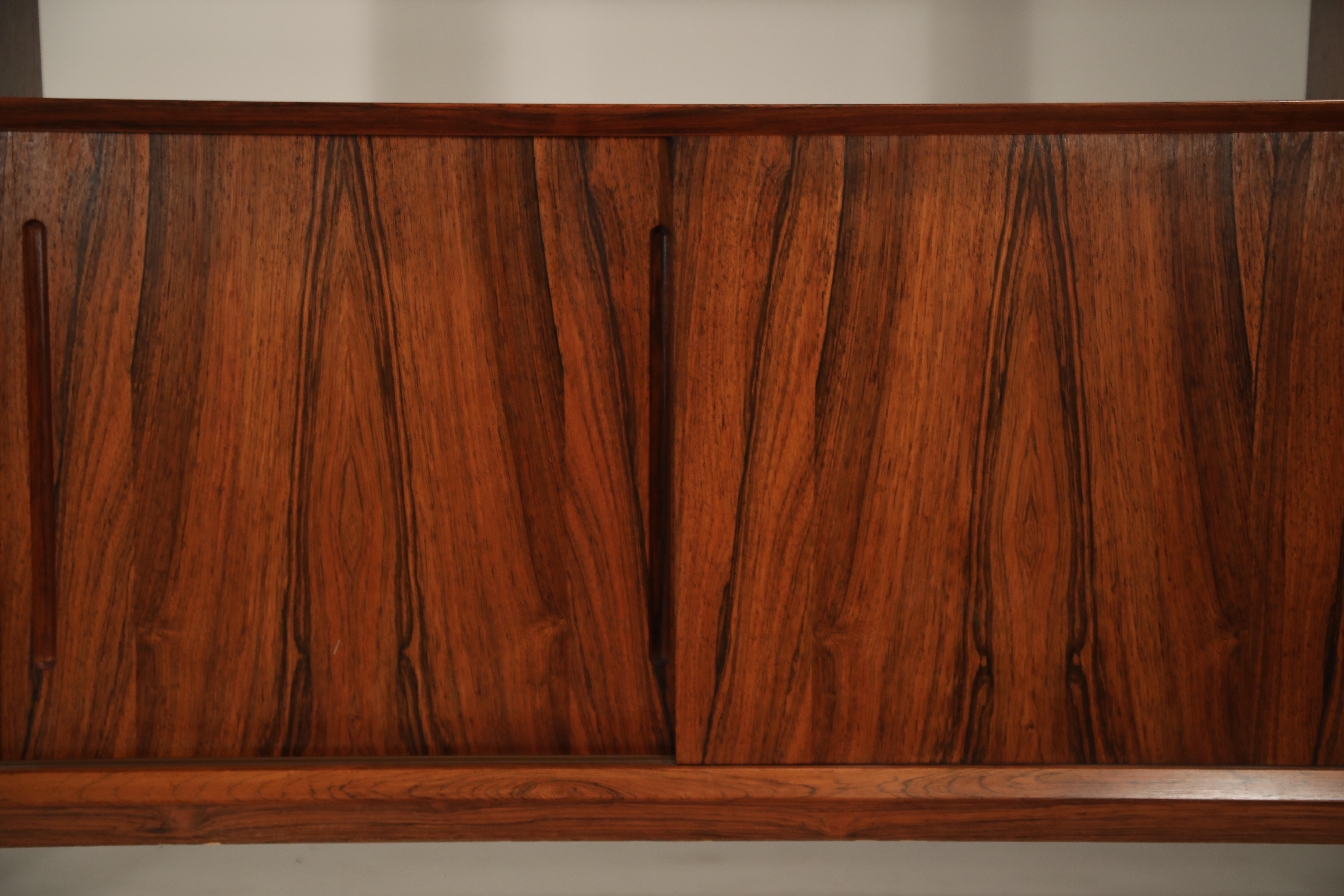 Rosewood Danish Modern Sideboard and Floating Hutch by Peter Lovig Nielsen 8