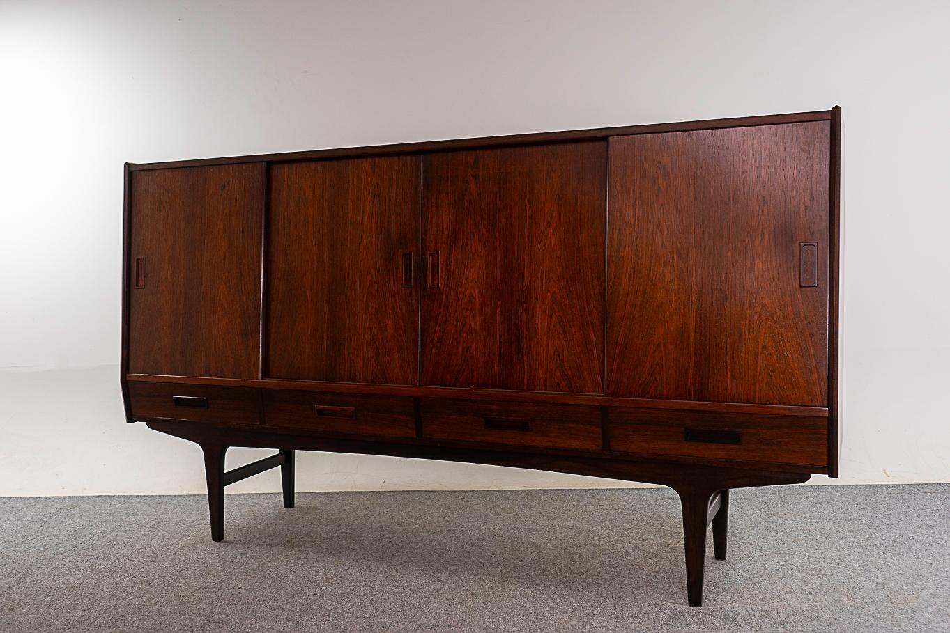 Rosewood Danish Modern Sideboard with Bar 4