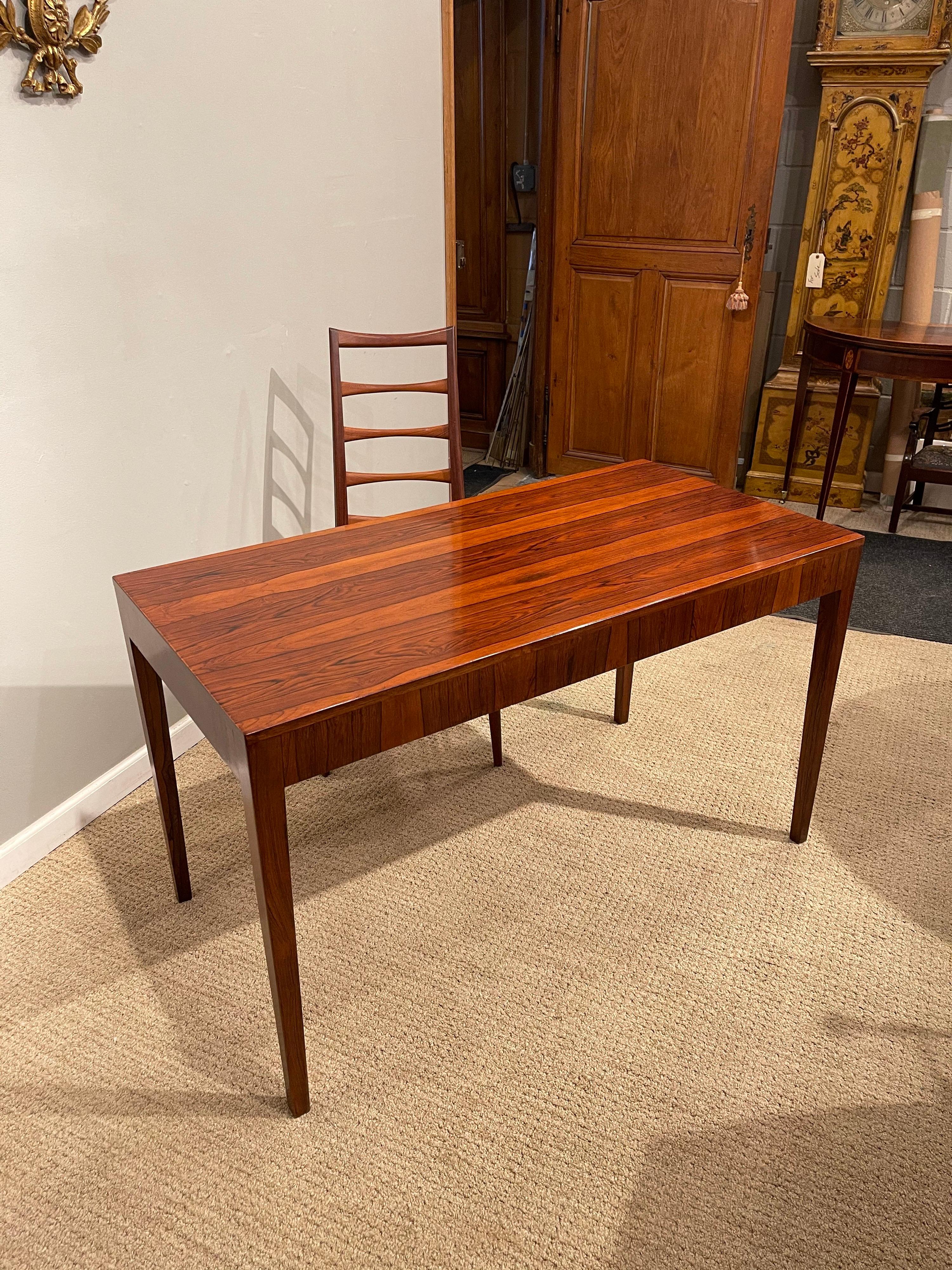 Rosewood Danish Modern Writing Table, by Riis Antonsen 7