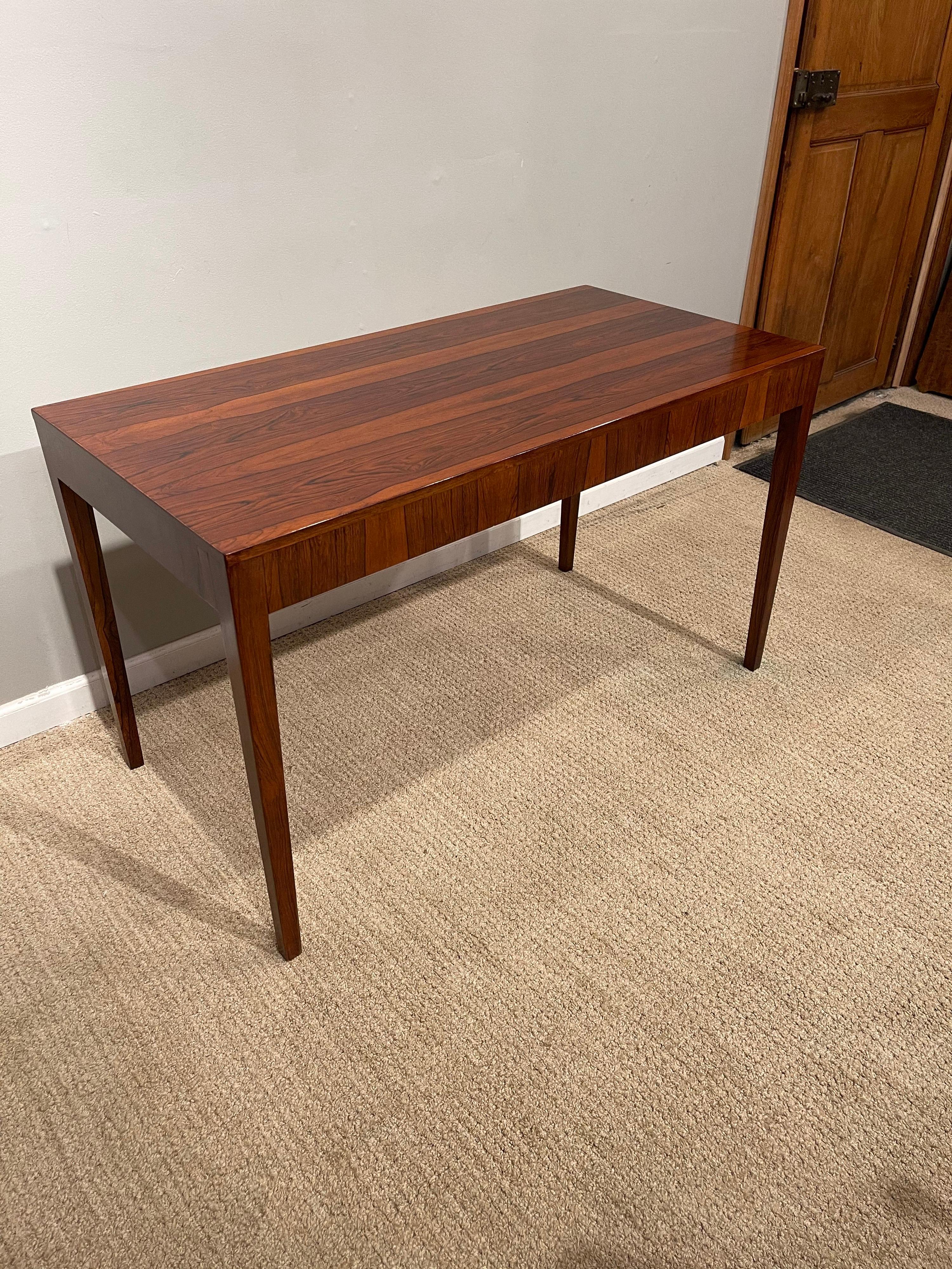 Rosewood Danish Modern Writing Table, by Riis Antonsen 9