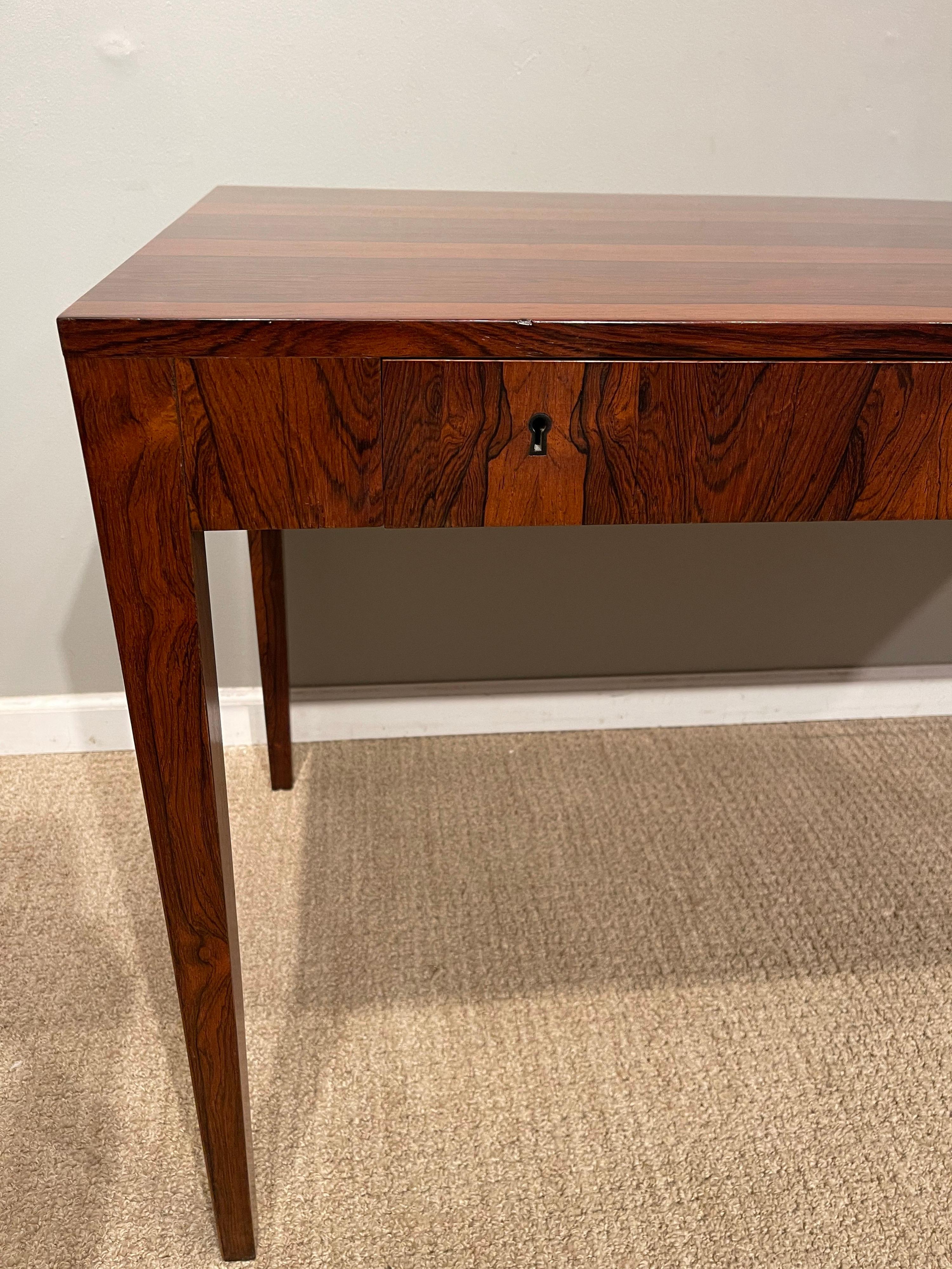 Polished Rosewood Danish Modern Writing Table, by Riis Antonsen