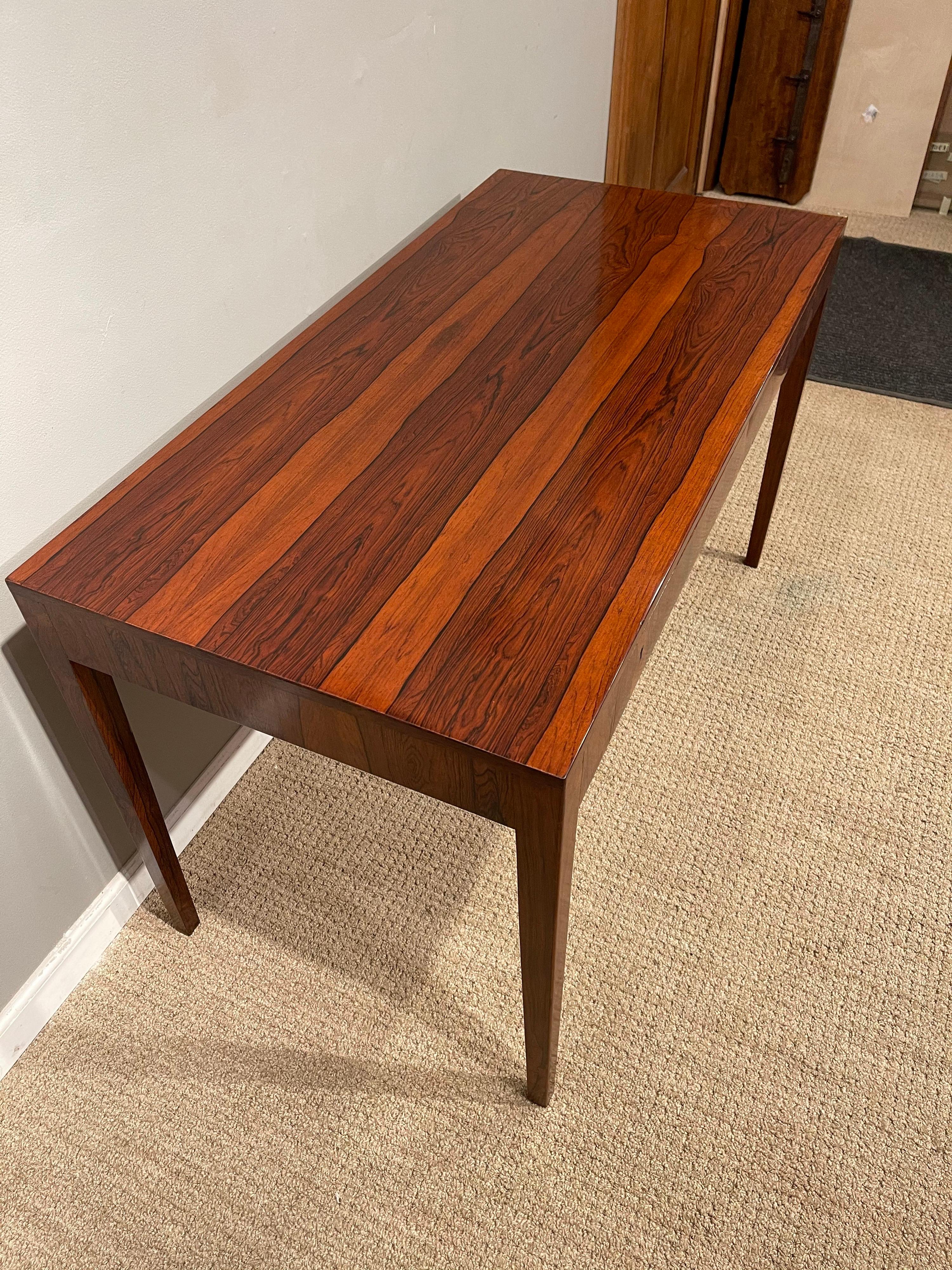 Rosewood Danish Modern Writing Table, by Riis Antonsen 3