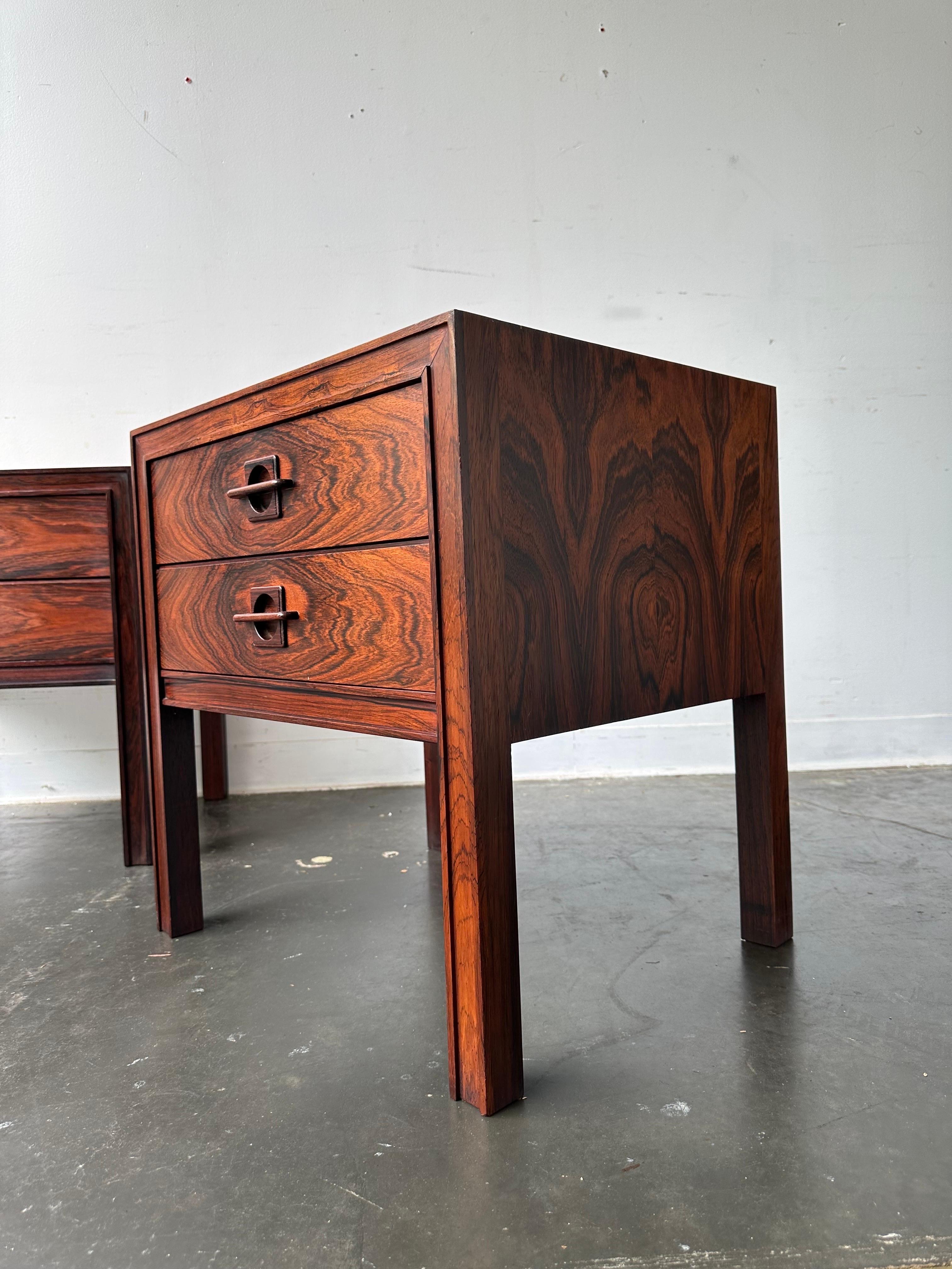 Mid-Century Modern Rosewood danish nightstands by Jorgen clausen 