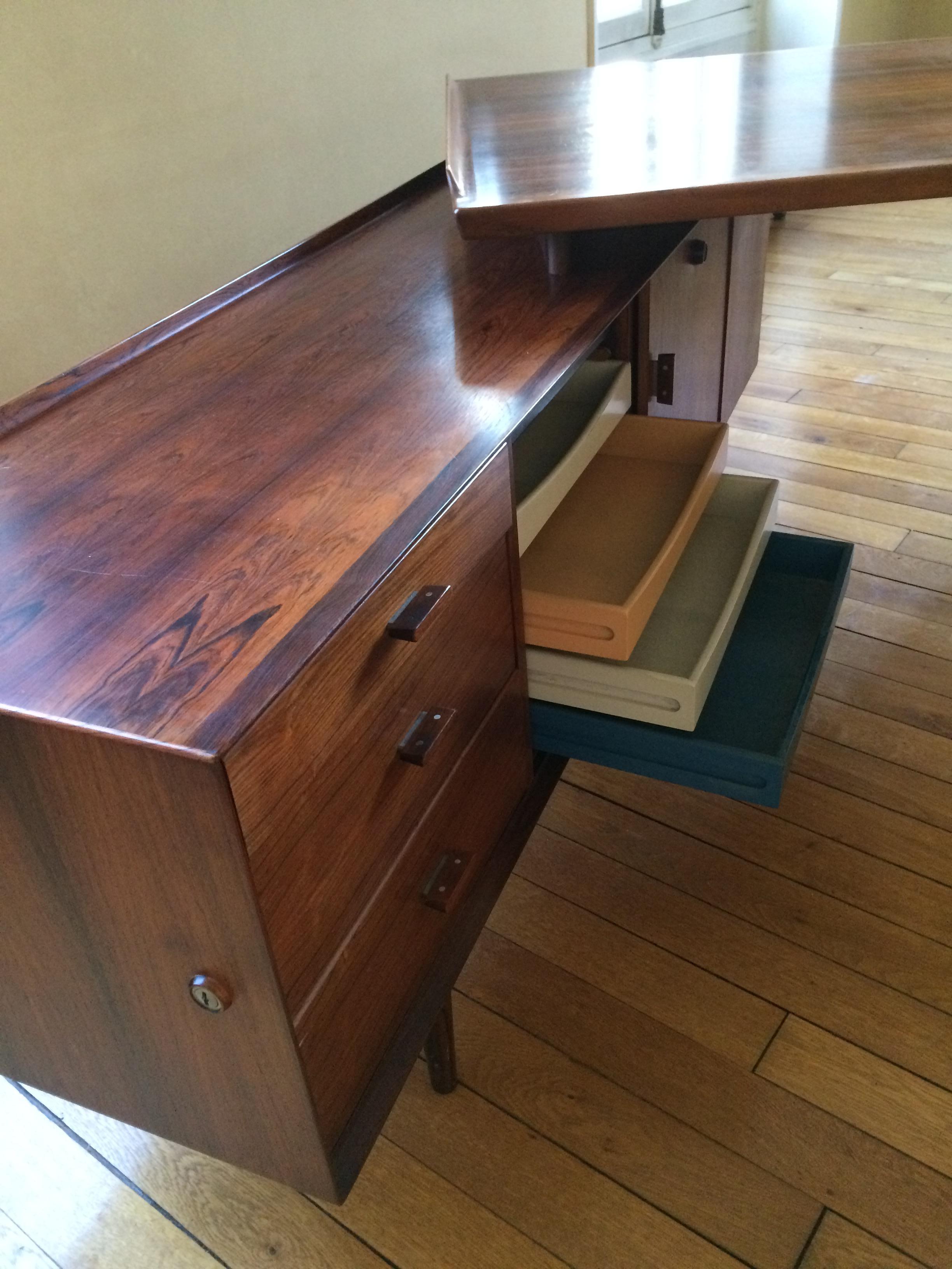 Rosewood Desk by Arne Vodder for Sibast from 1950 In Excellent Condition In Lyon, FR