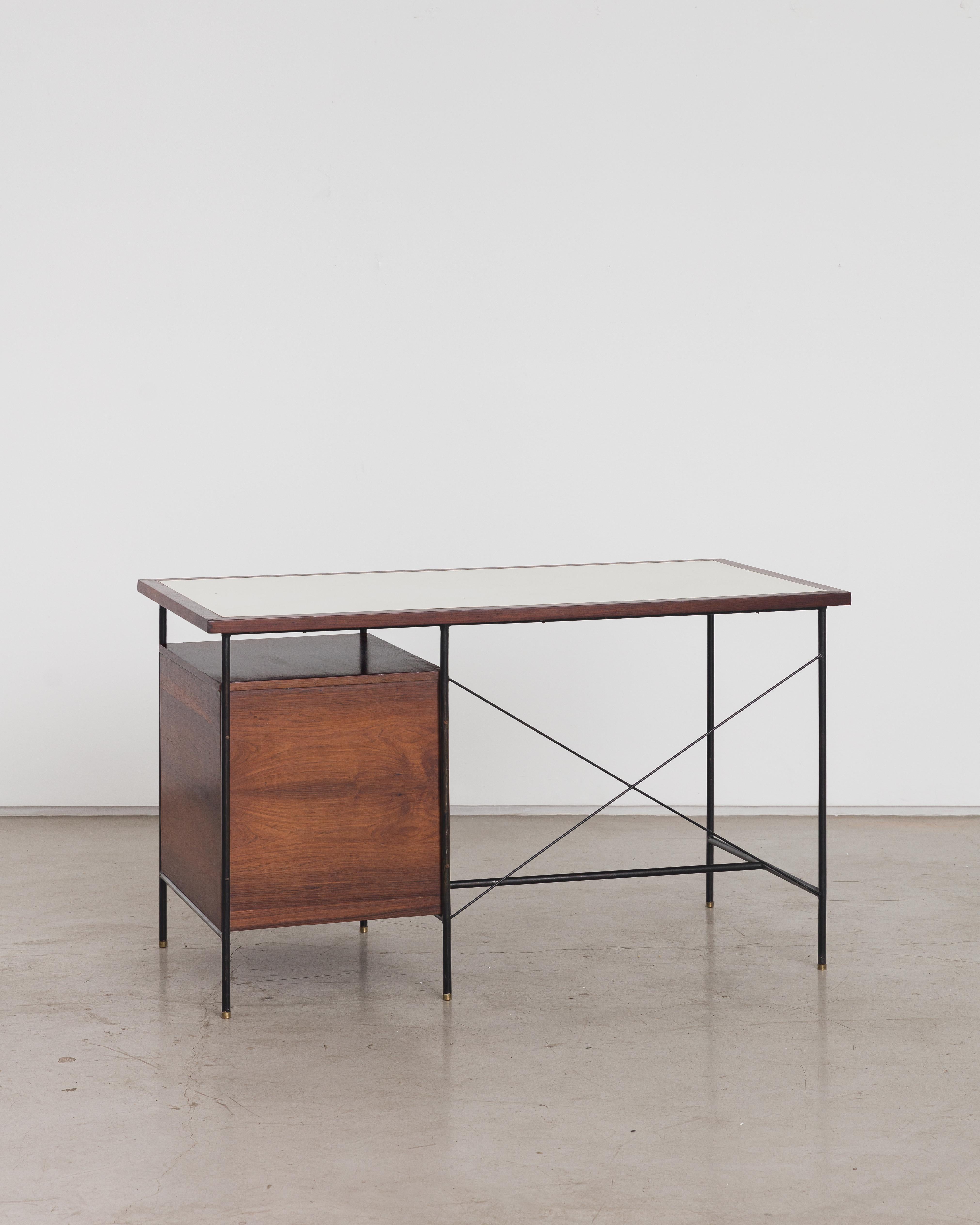 Bureau en bois de rose de Geraldo de Barros, années 1950, design brésilien du milieu du siècle dernier en vente 1